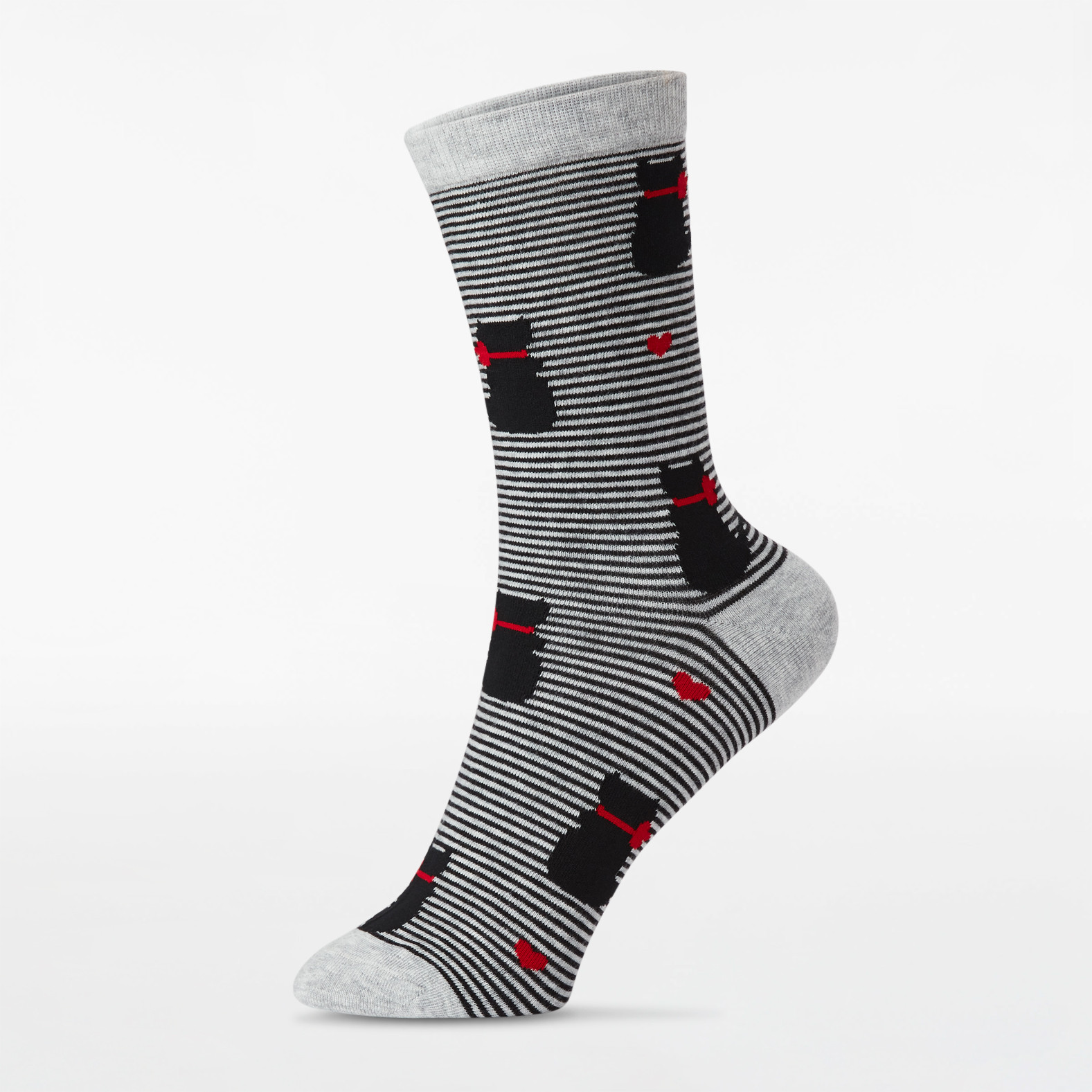Cat And Bow Crew Sock
