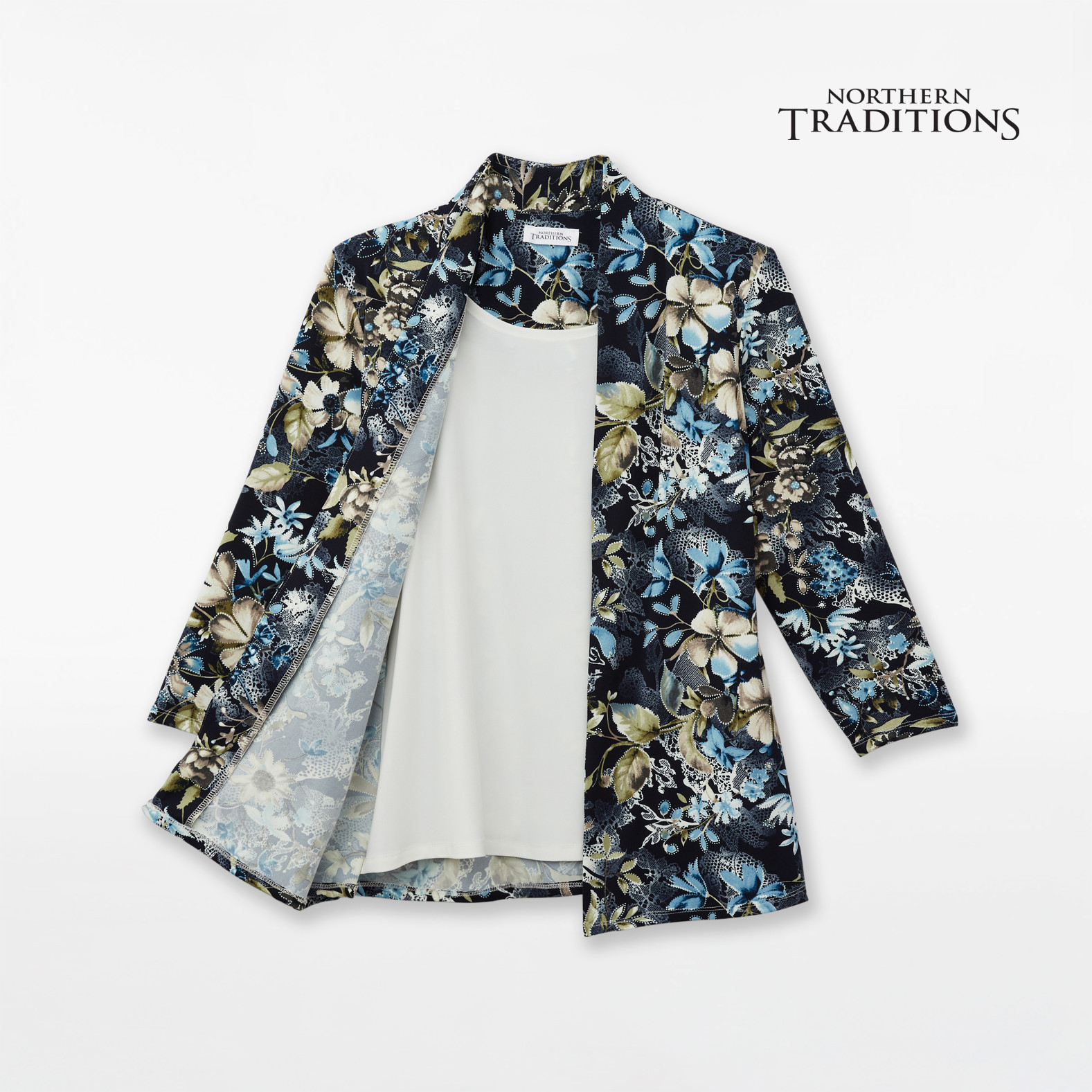 Petite - Printed Fooler Top Attached