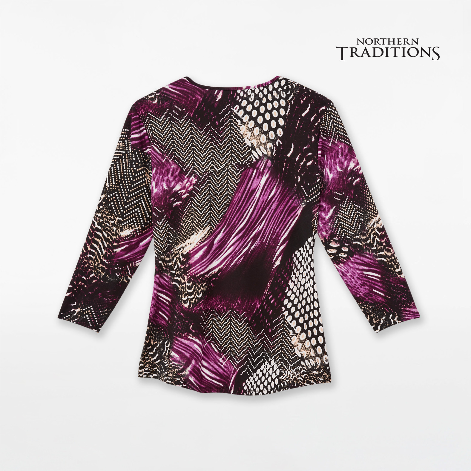 Petite - NT Keyhole Neck Quarter Sleeve Blouse