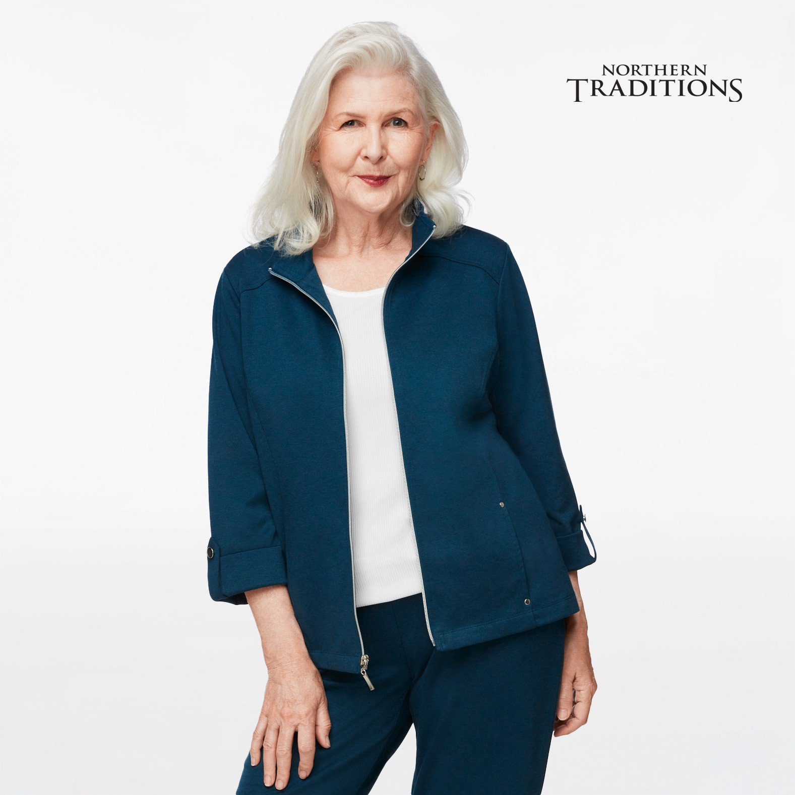 Petite - Three Quarter Sleeve Knit Jacket