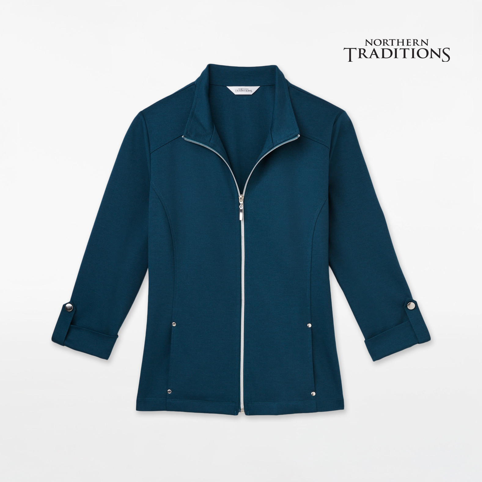 Petite - Three Quarter Sleeve Knit Jacket