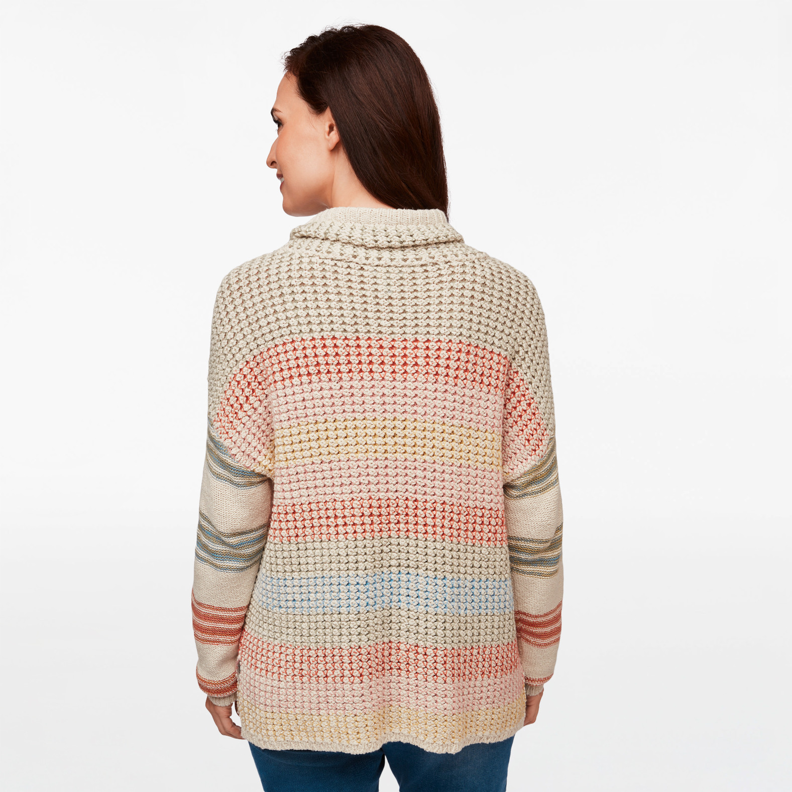Cowl Neck Striped Sweater