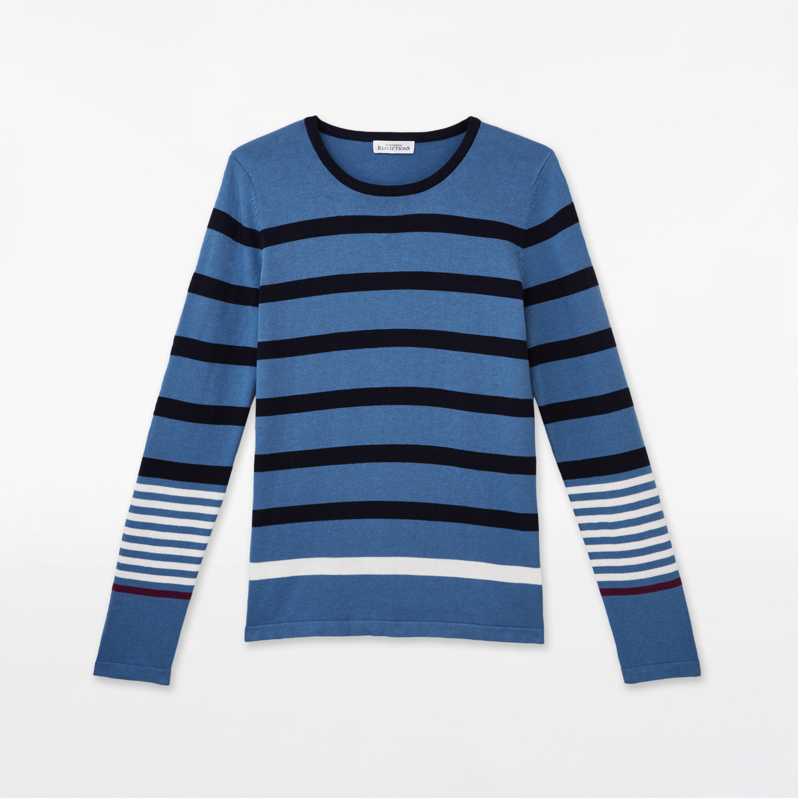 Crew Neck Colour Block Stripe Sweater