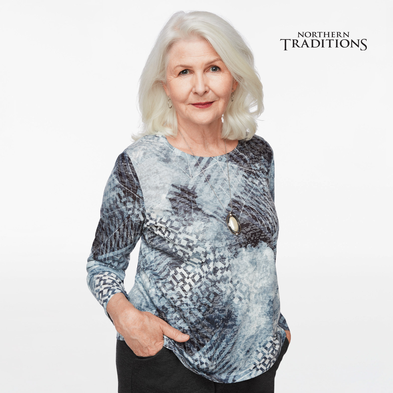 Petite - Crew Neck Sublimation Sweater