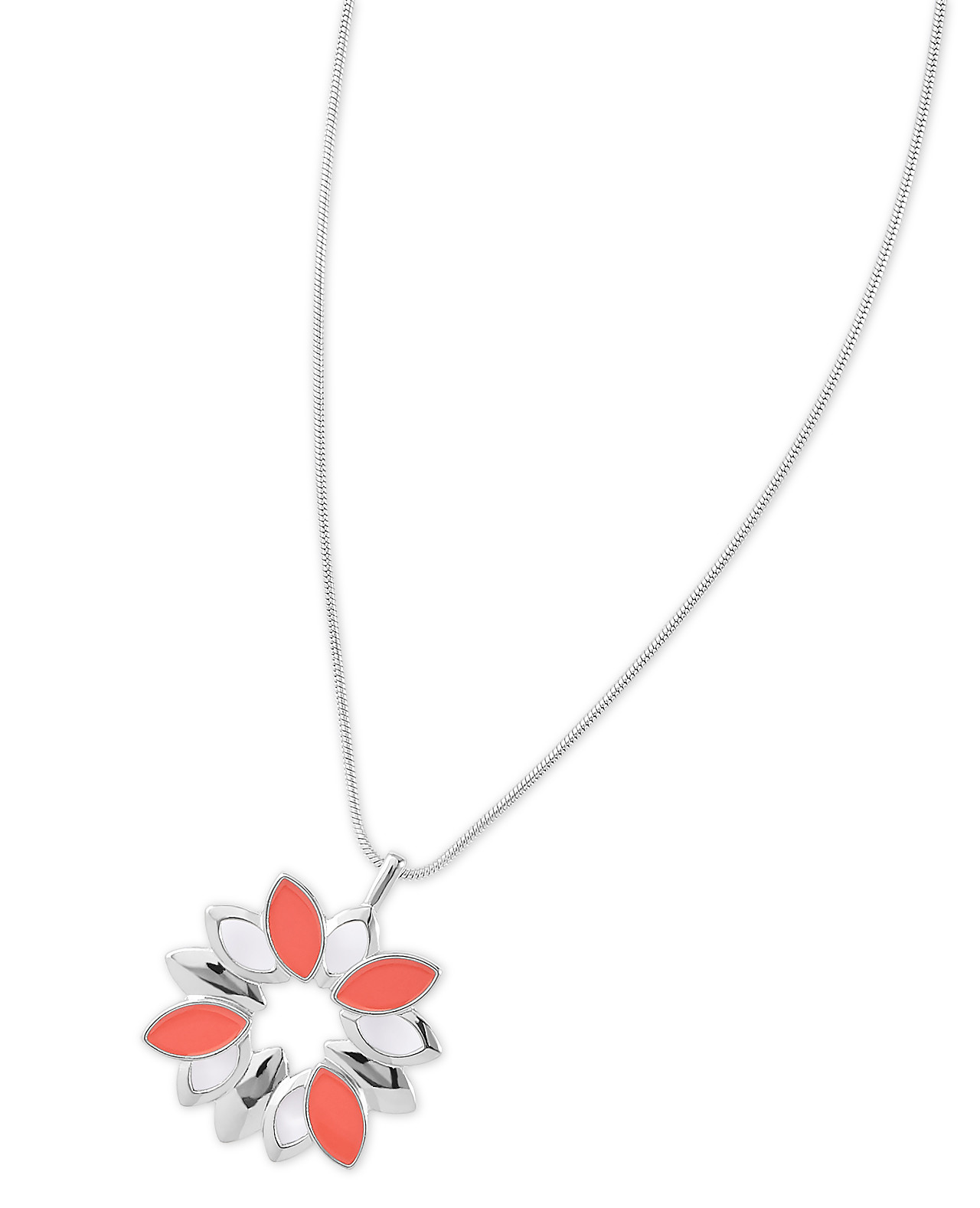 Floral Epoxy and Metal Necklace