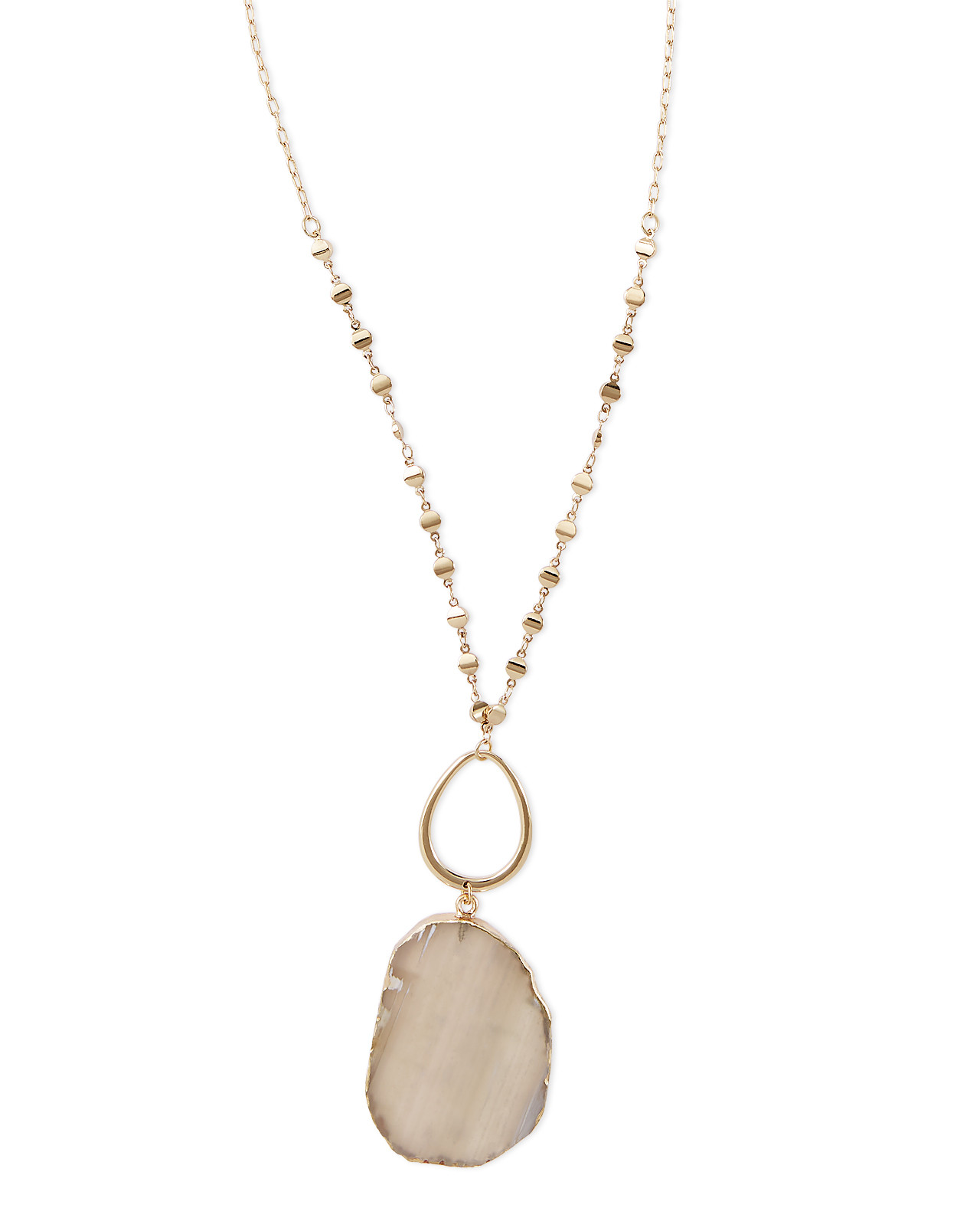 Oval Stone Pendant Necklace