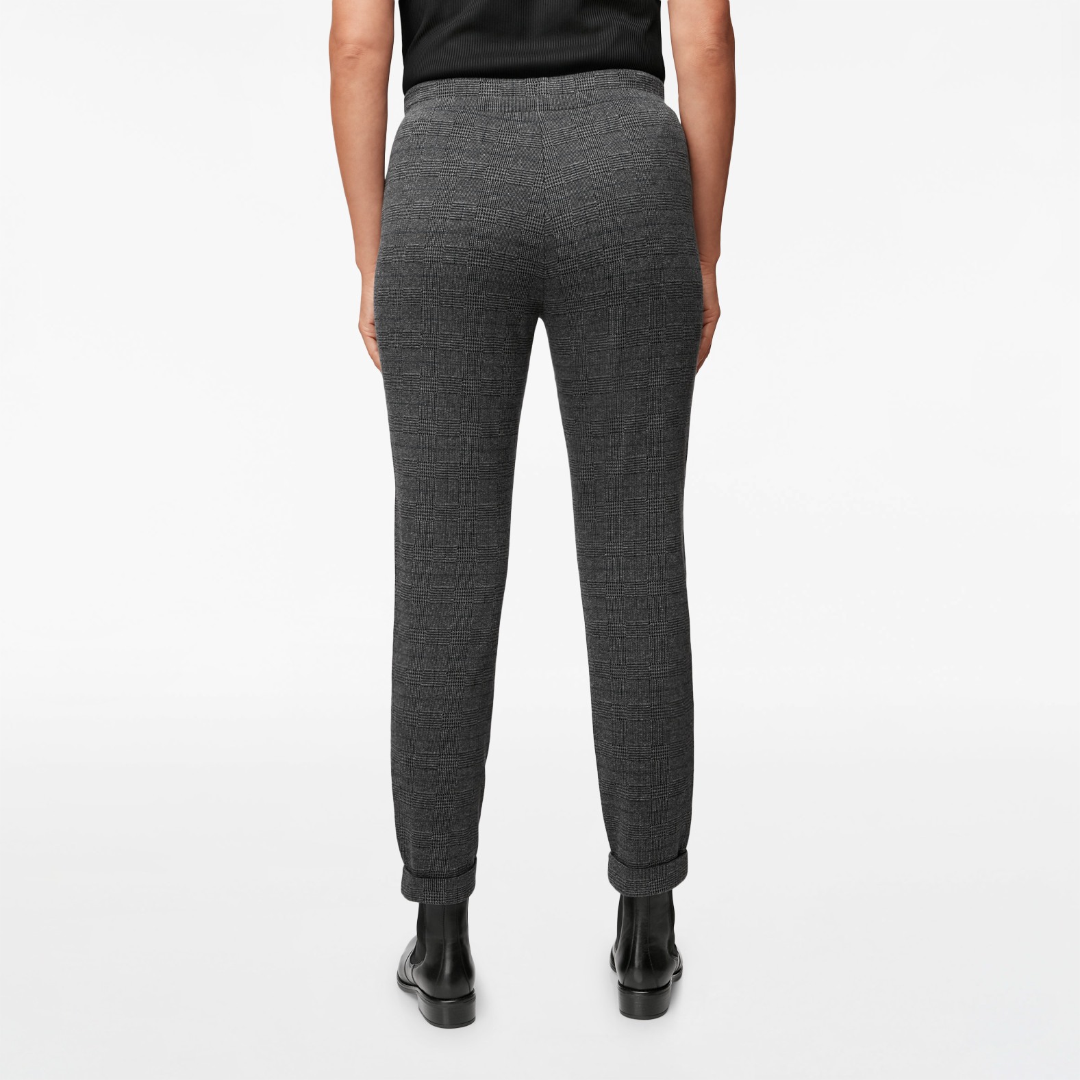 Drawstring Glencheck Fashion Length Pant