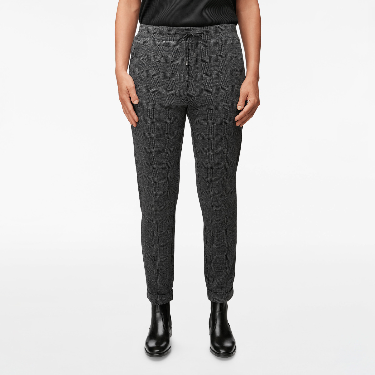 Drawstring Glencheck Fashion Length Pant