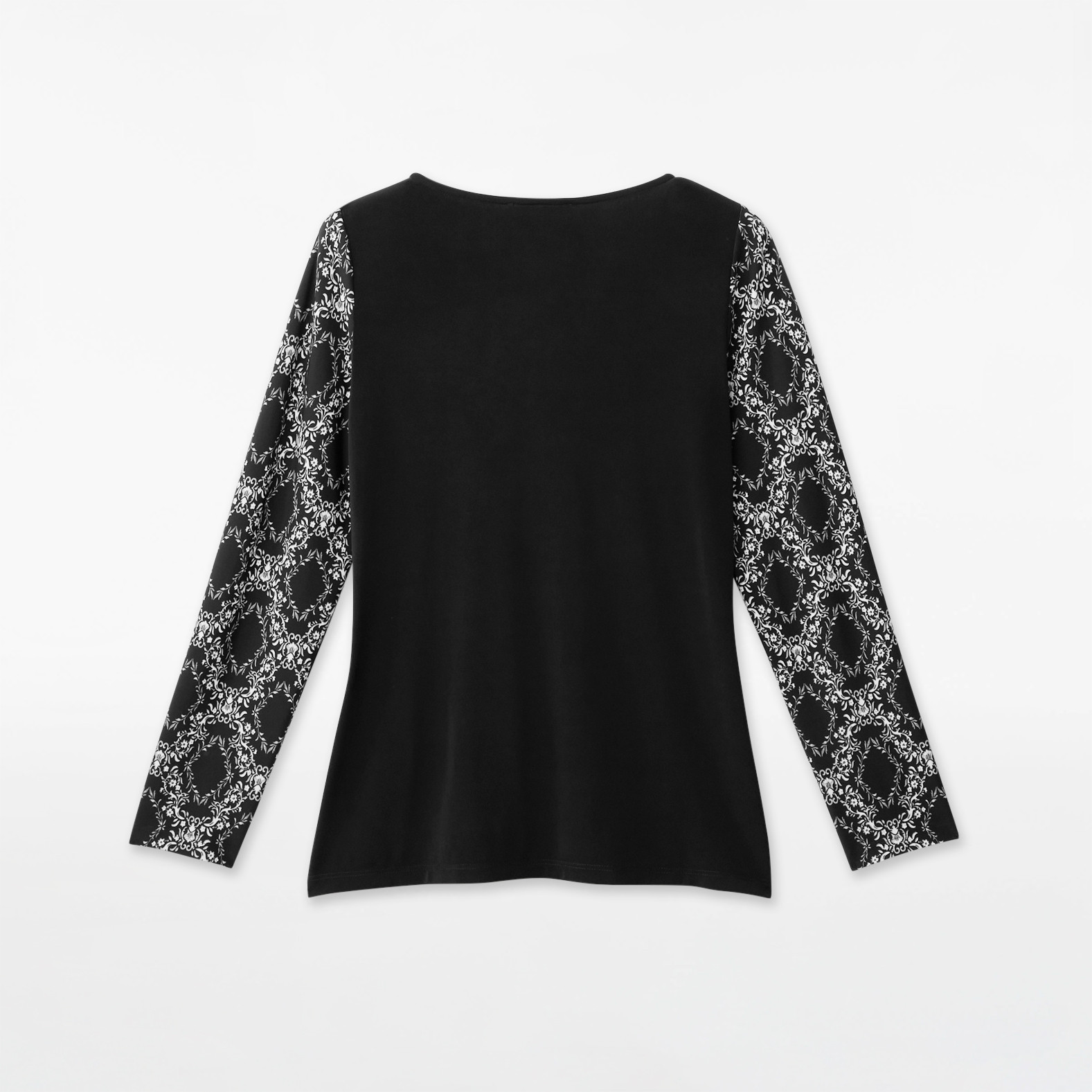 Scoop Neck Colourblock Patterned Top