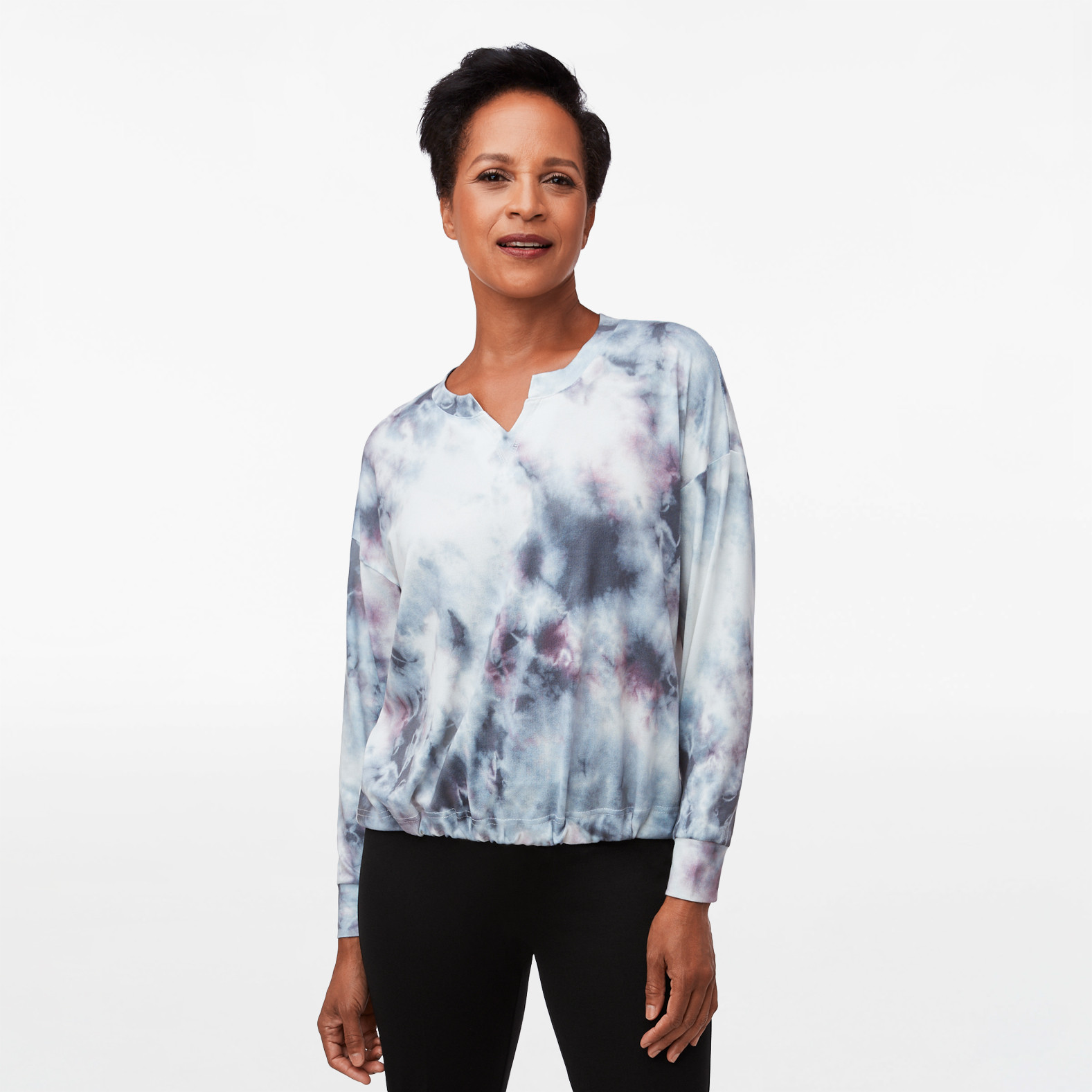 Long Sleeve Drawstring Hem Top