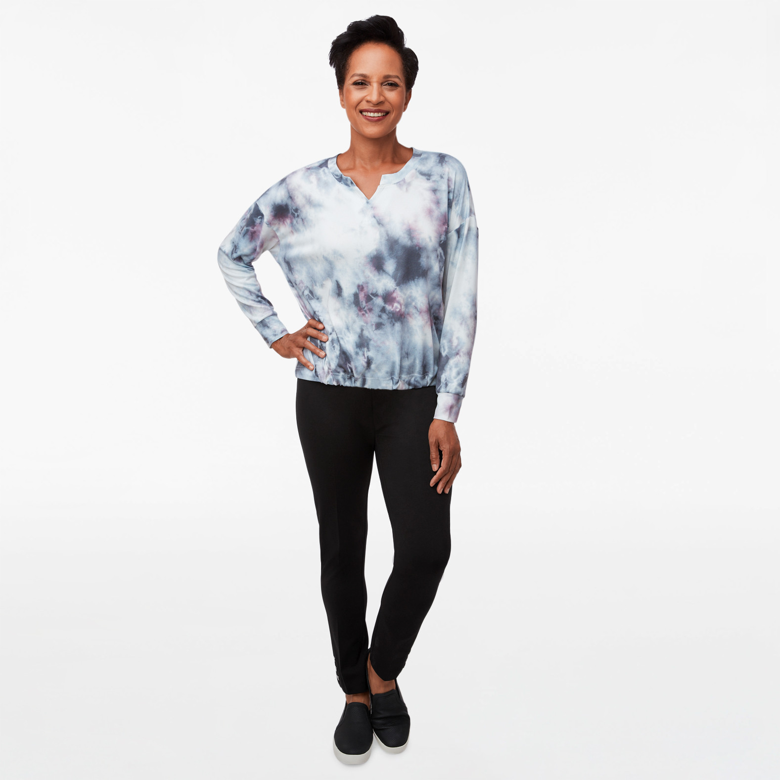 Long Sleeve Drawstring Hem Top