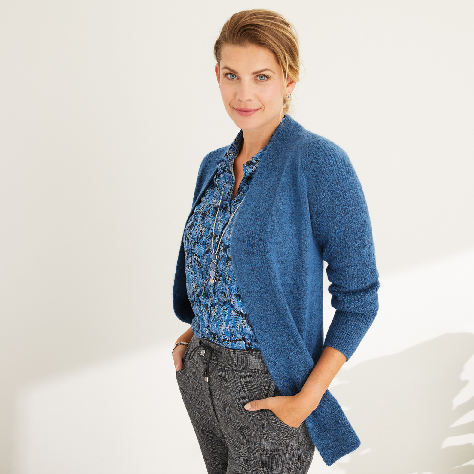 Mossy Yarn Cardigan with Pockets