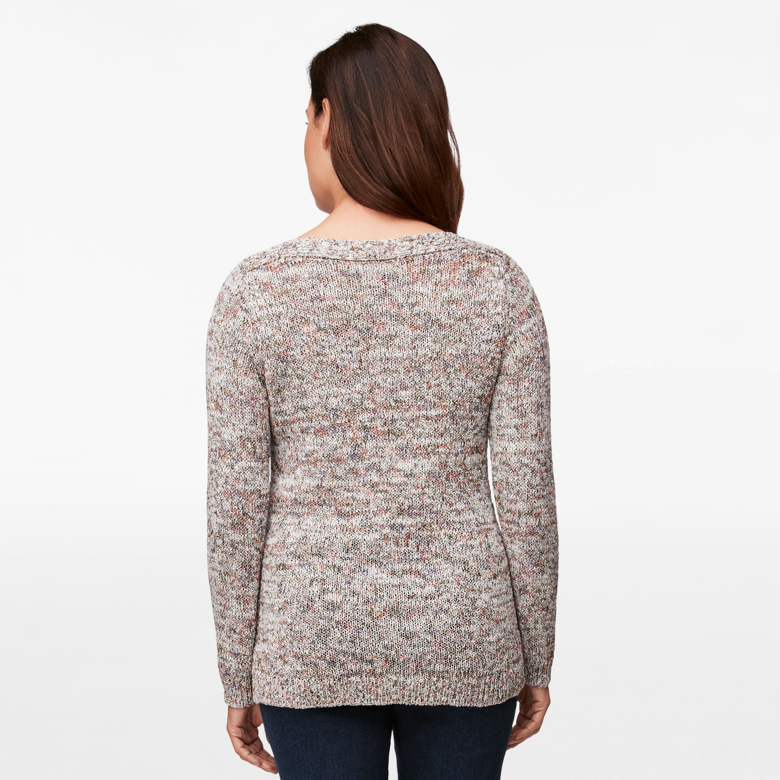 Mixed Yarn Boat Neck Sweater