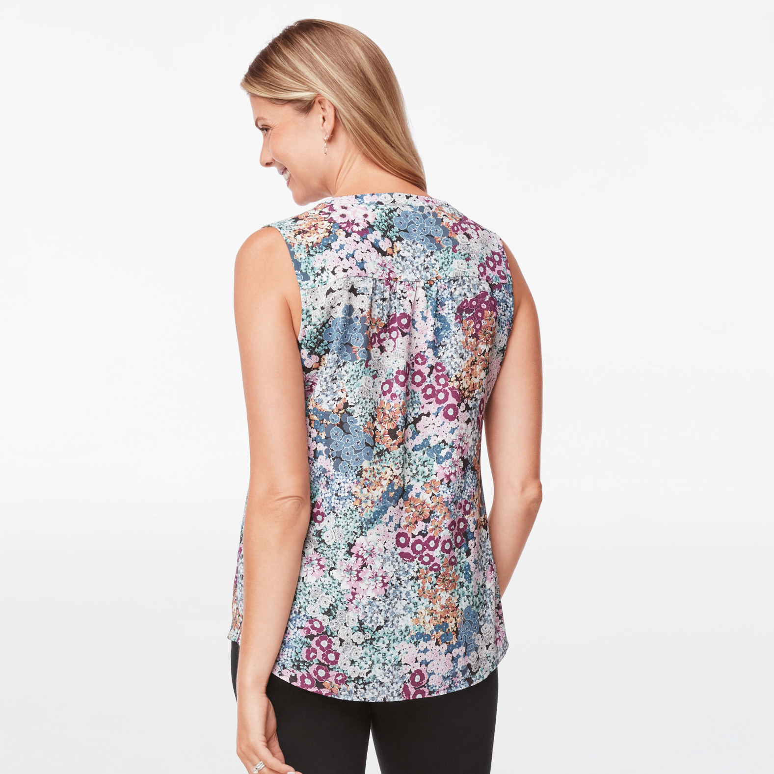 Sleeveless Button Front Shirt
