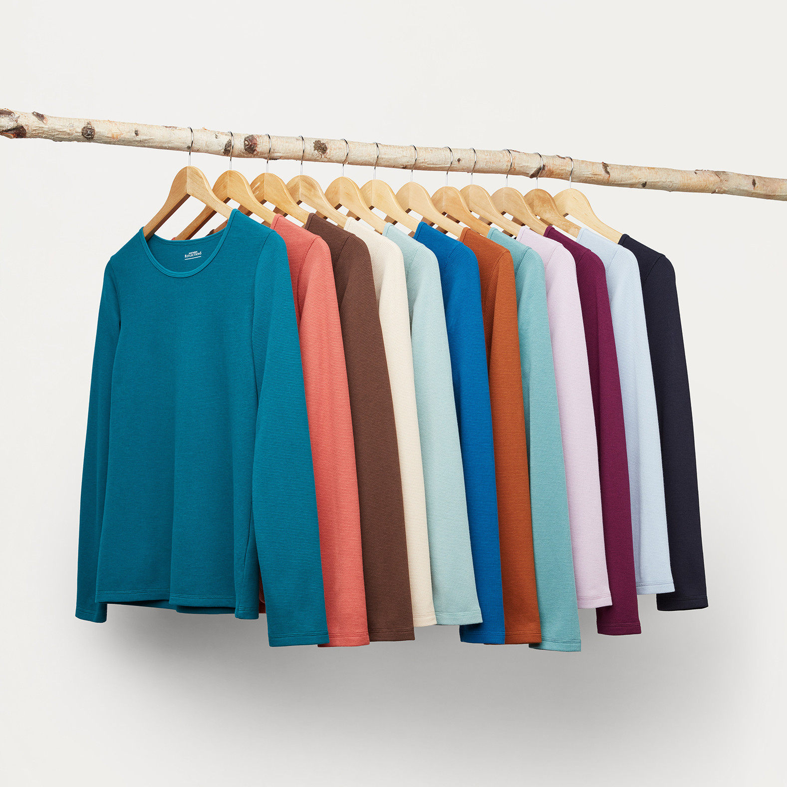 Solid Crew Neck Waffle Knit Tee