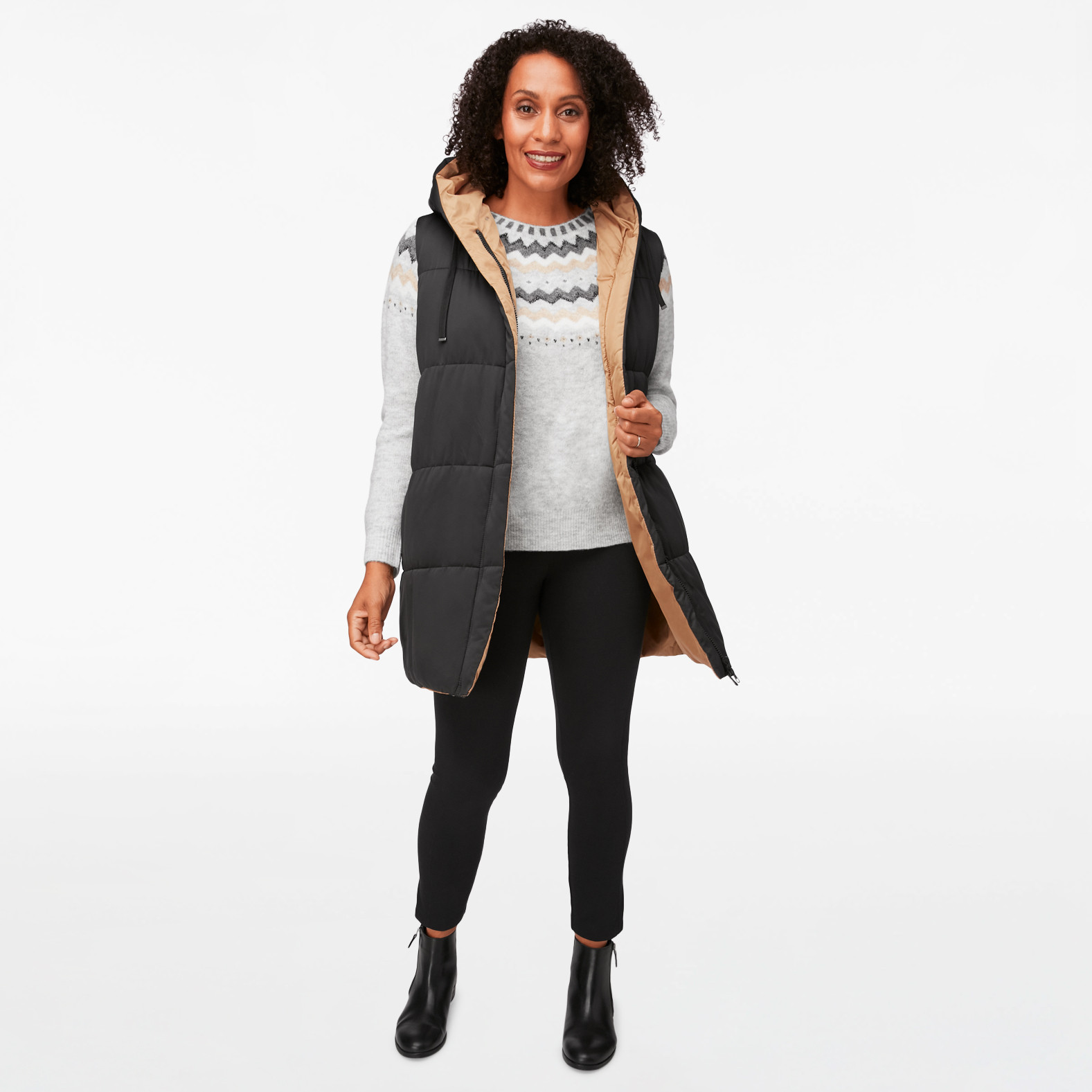 Reversible Long Puffer Vest
