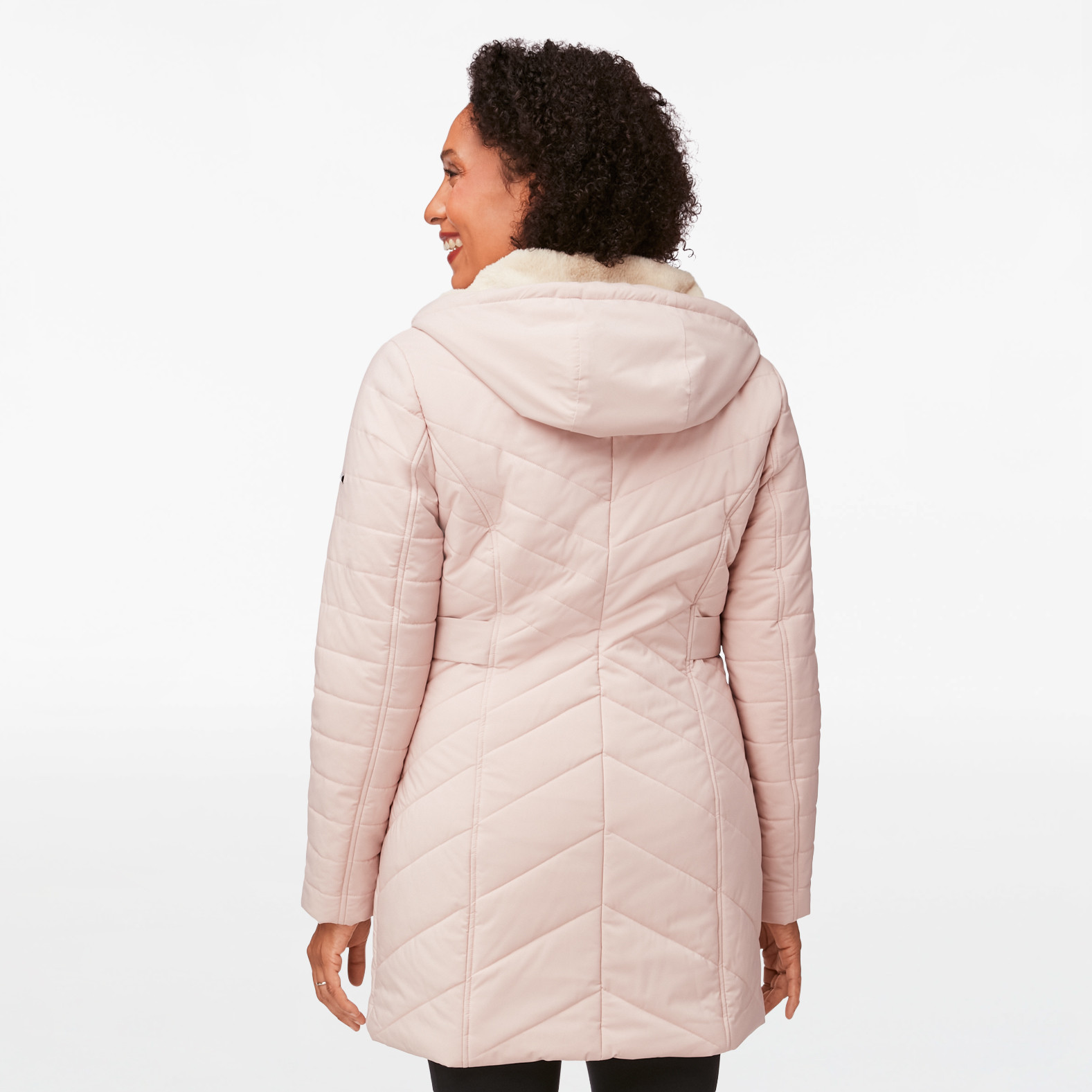 Fully Lined Faux Fur Hood Jacket