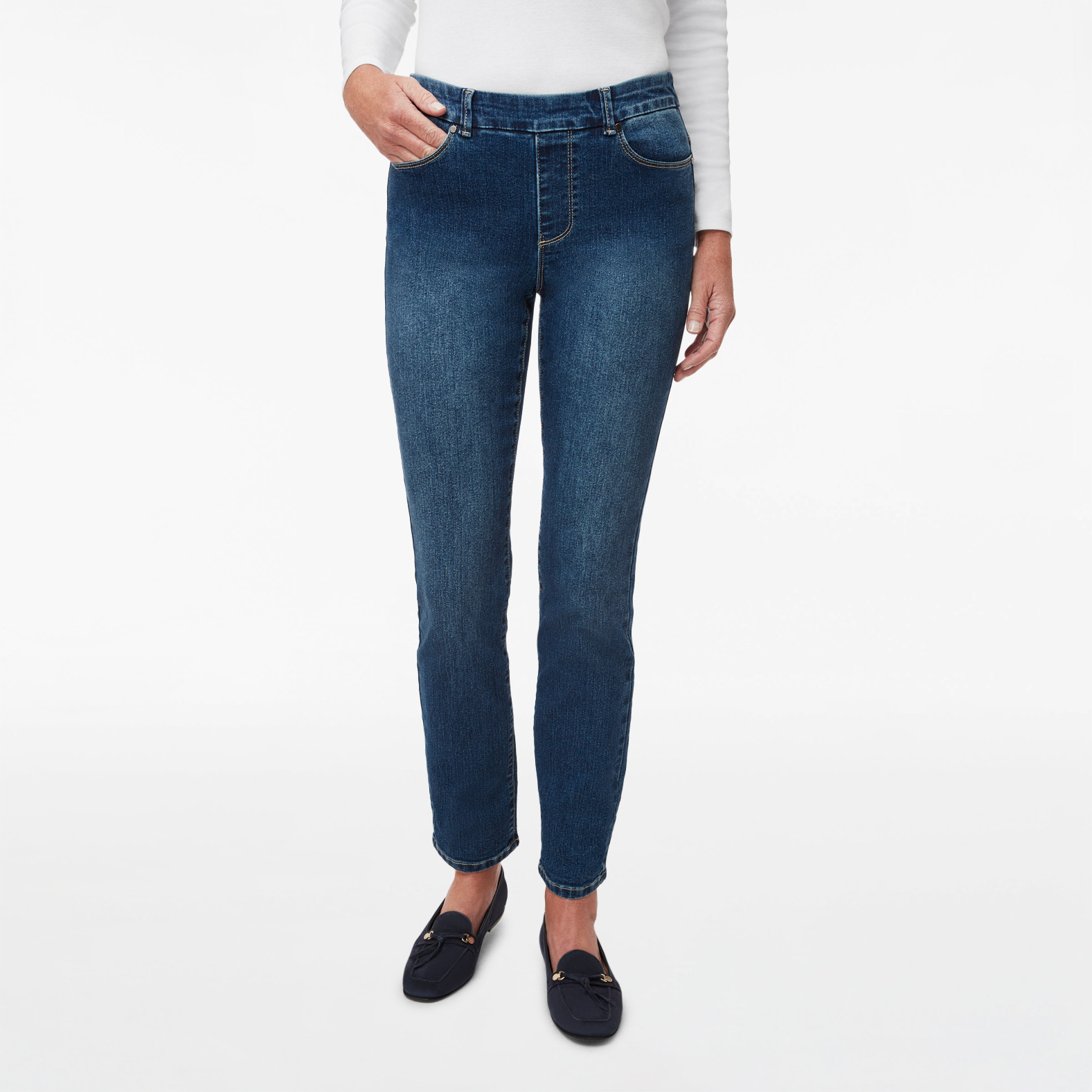 Comfort Fit Embroidered Straight Leg Jean