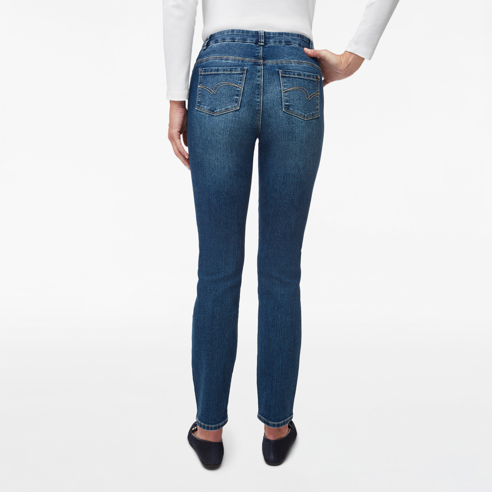 Comfort Fit Embroidered Straight Leg Jean