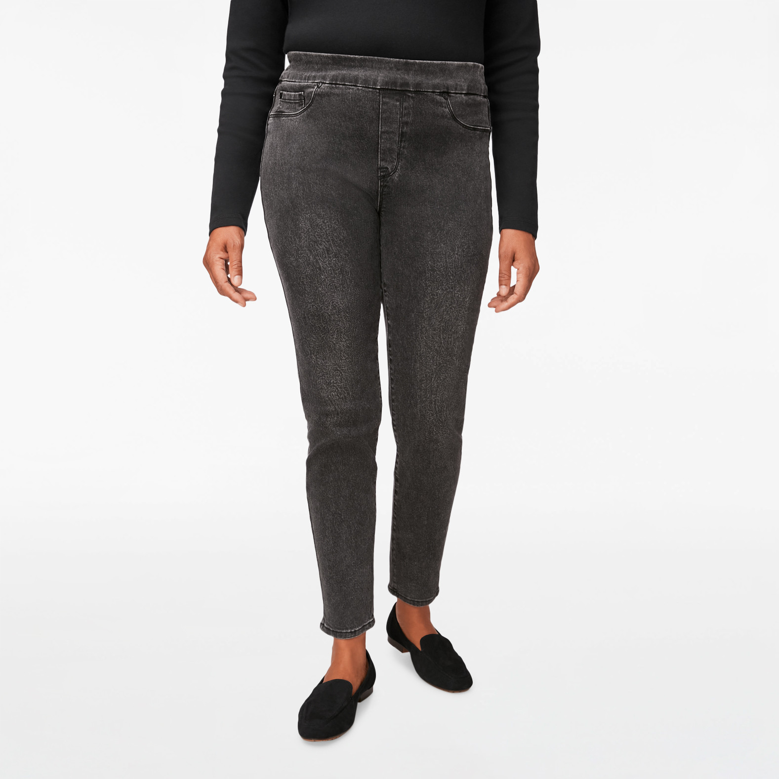 Comfort Jegging with Paisley Laser Pattern