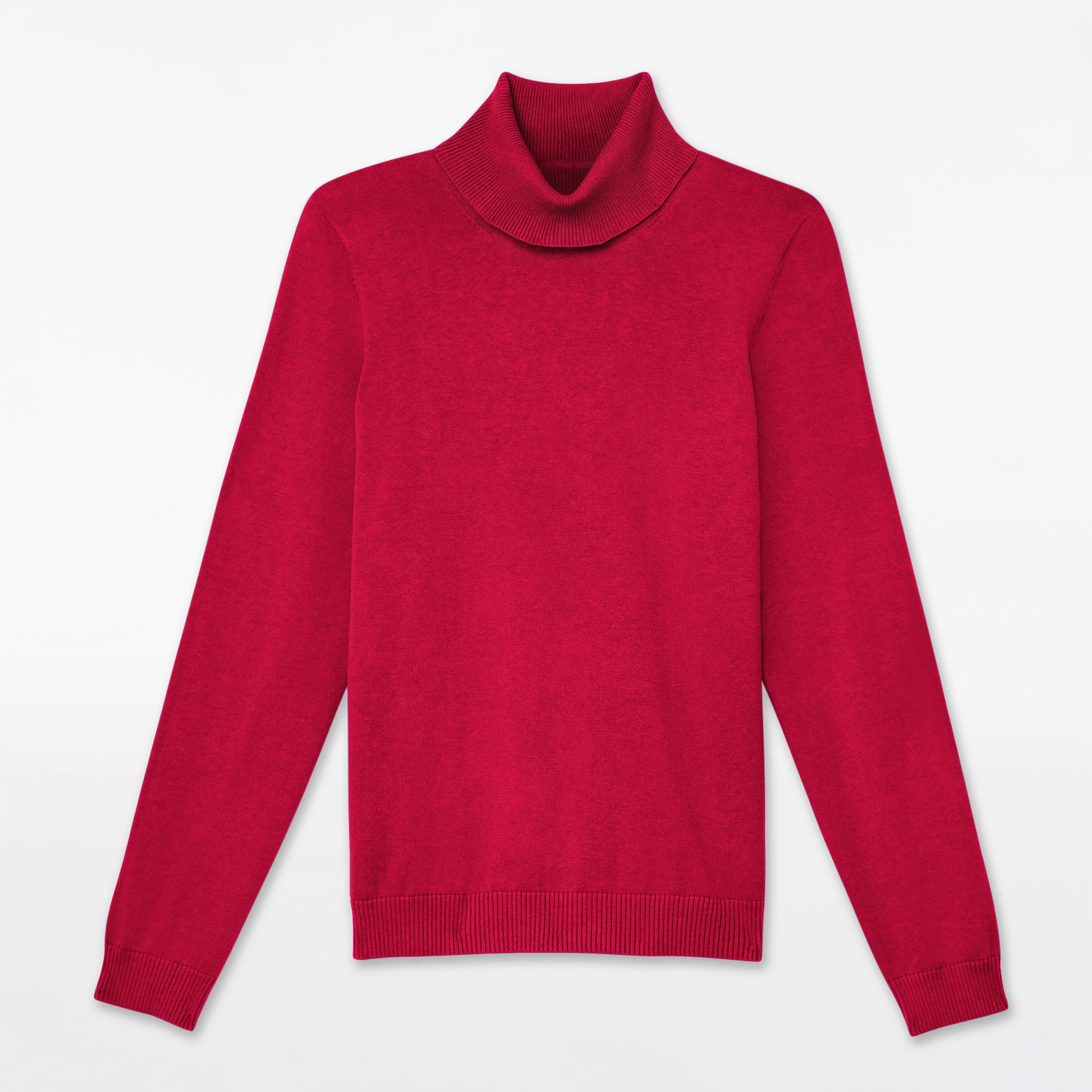 Solid Cotton Turtleneck Sweater