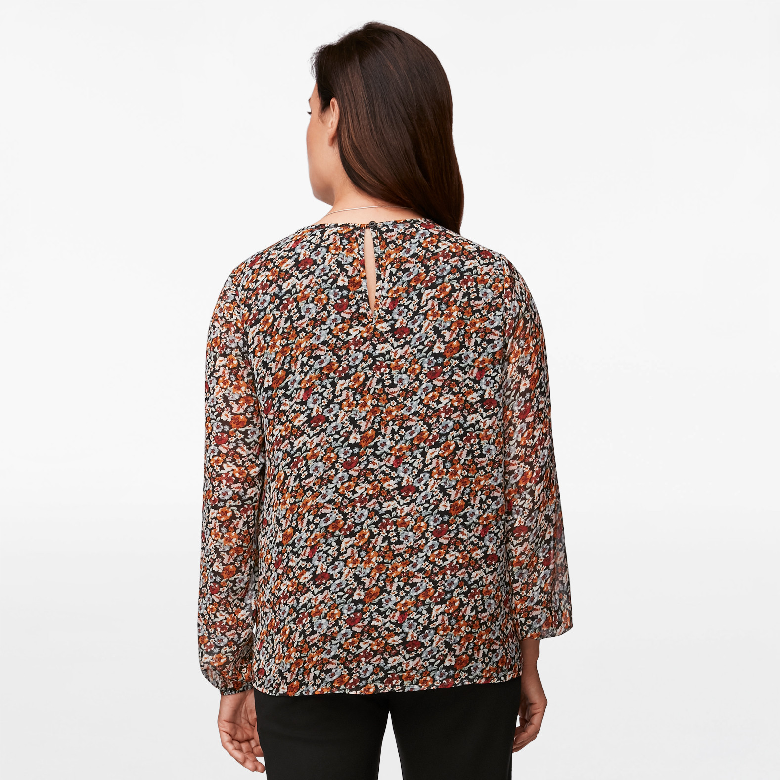 Smock Neck Printed Blouse