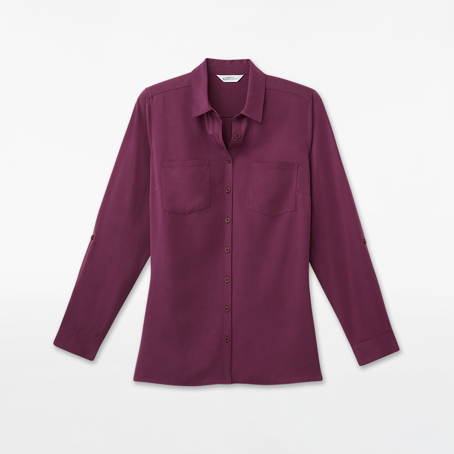 Roll Tab Sleeve Button Front Shirt