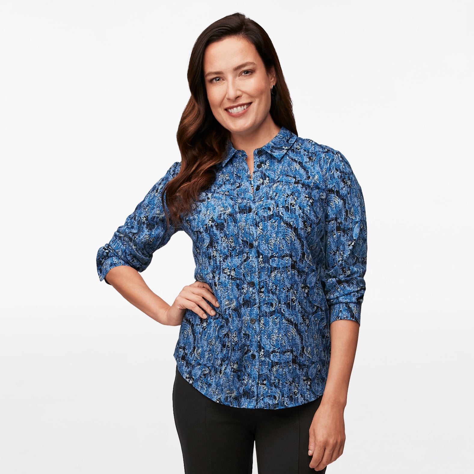 Textured Button Front Shirt