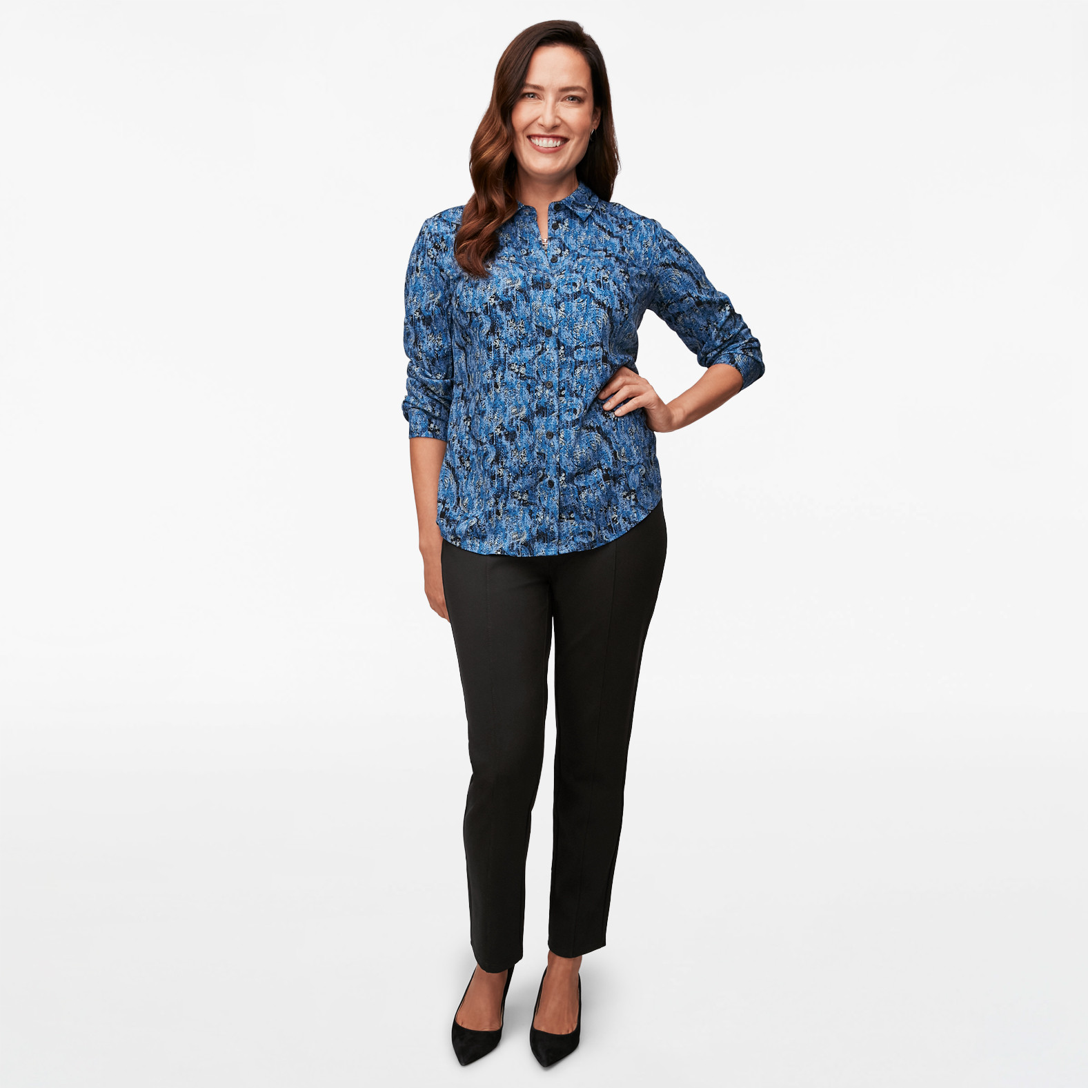 Textured Button Front Shirt