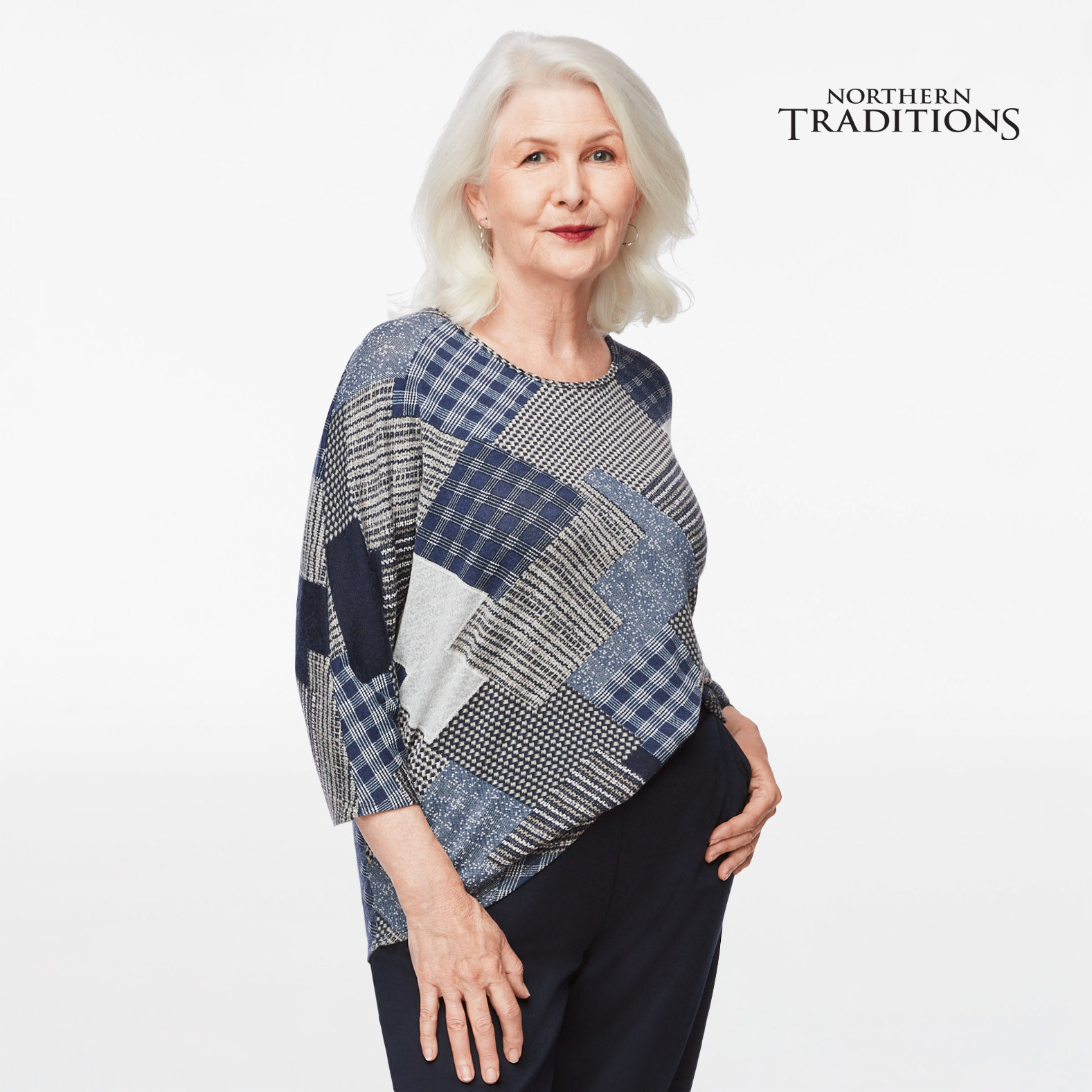 Petite - Dolman Sleeve Printed Blouse