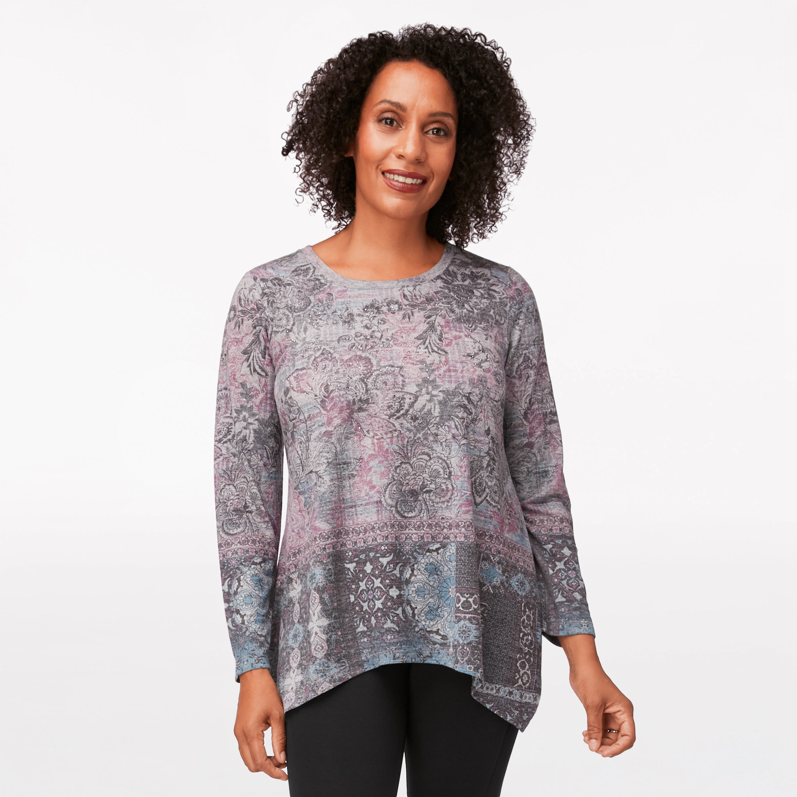 Cozy Knit Sharkbite Hem Top