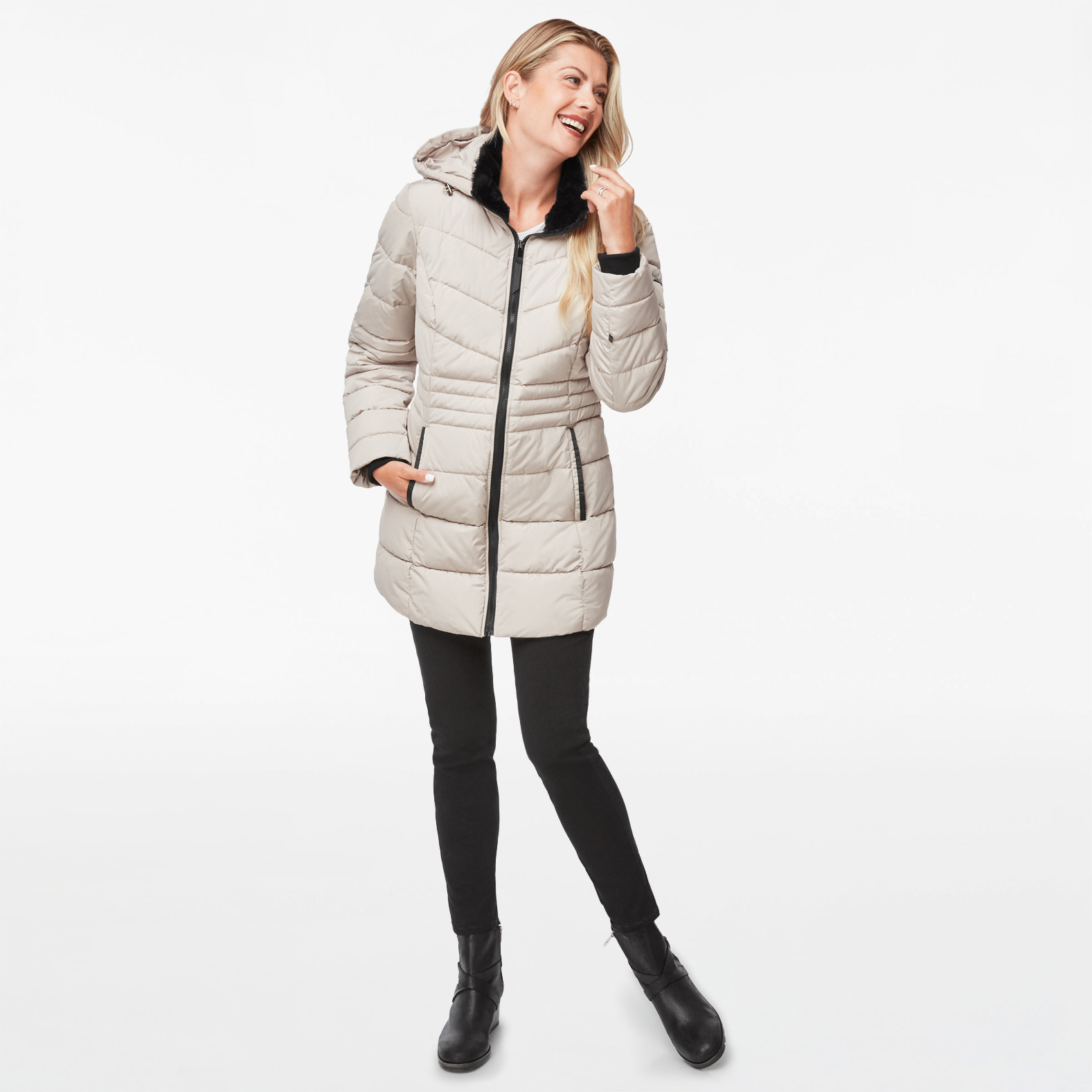 Faux Fur Hooded Winter Coat