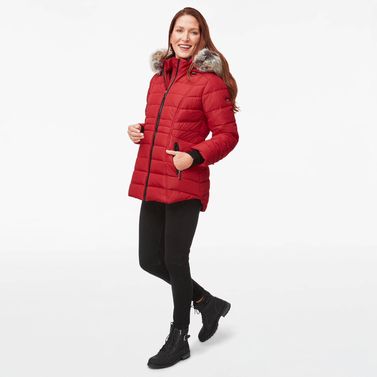 Hooded Faux Down Winter Coat