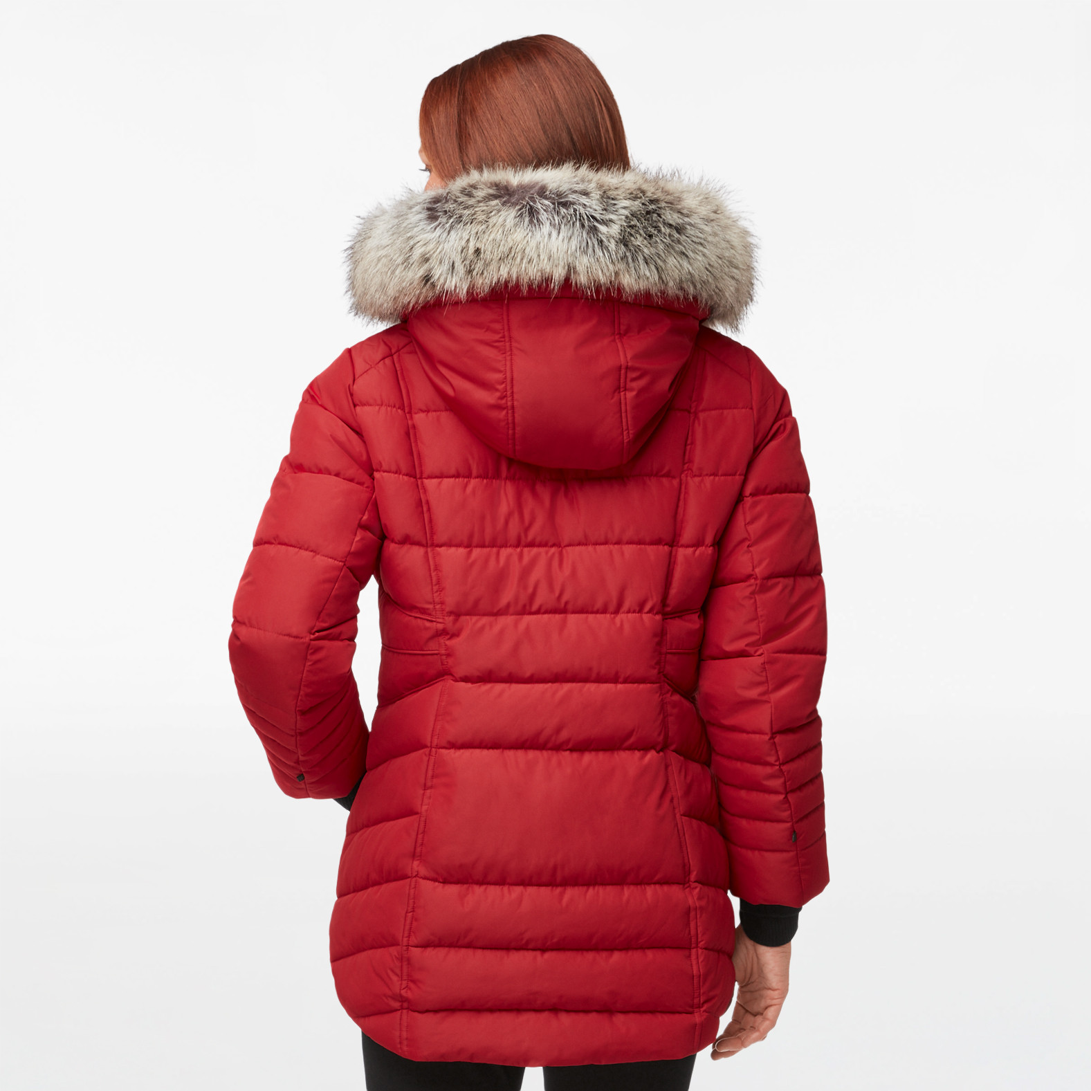 Hooded Faux Down Winter Coat