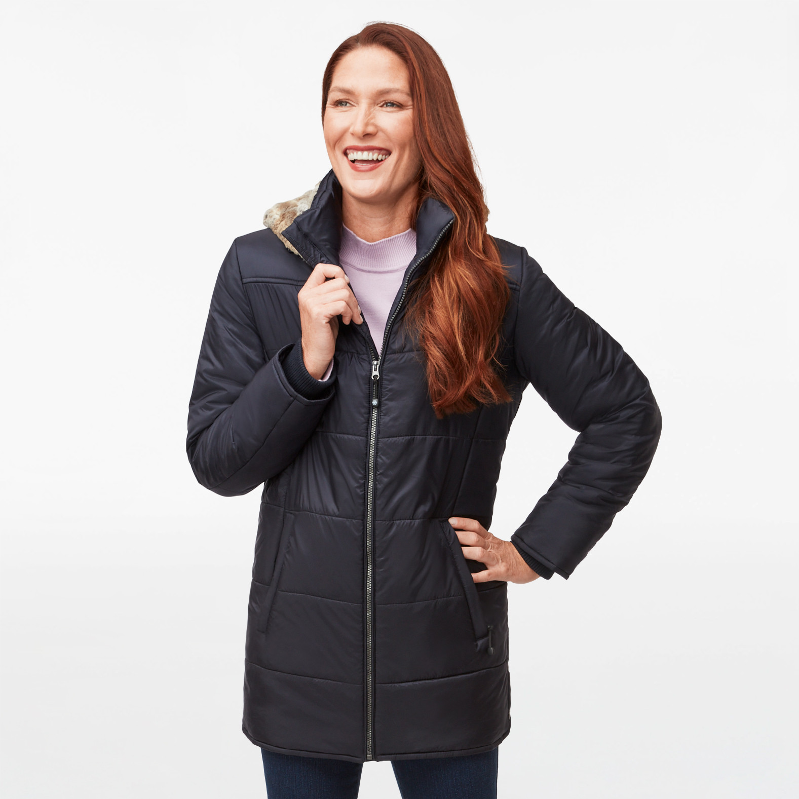 Plush Hood Quilted Winter Jacket