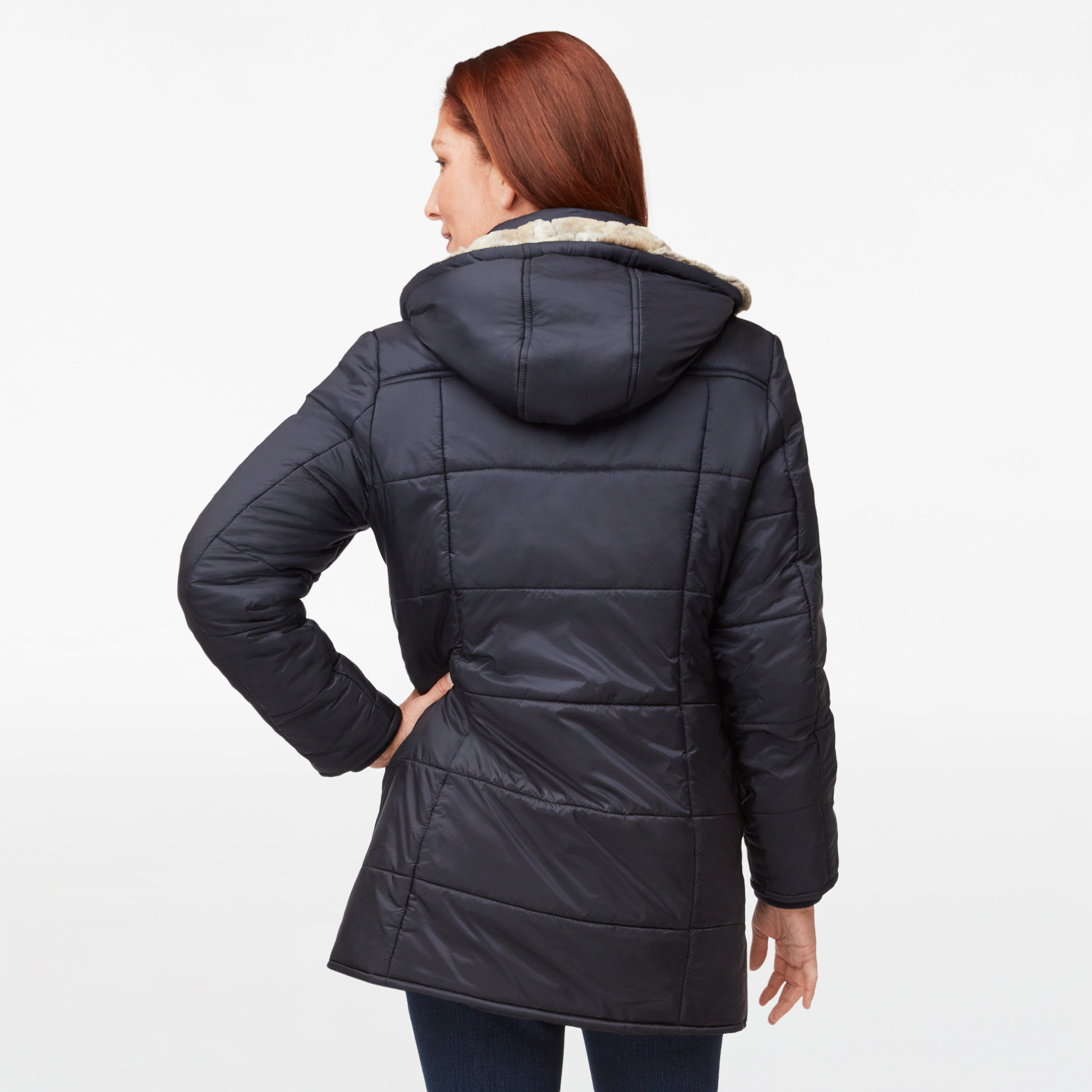 Plush Hood Quilted Winter Jacket