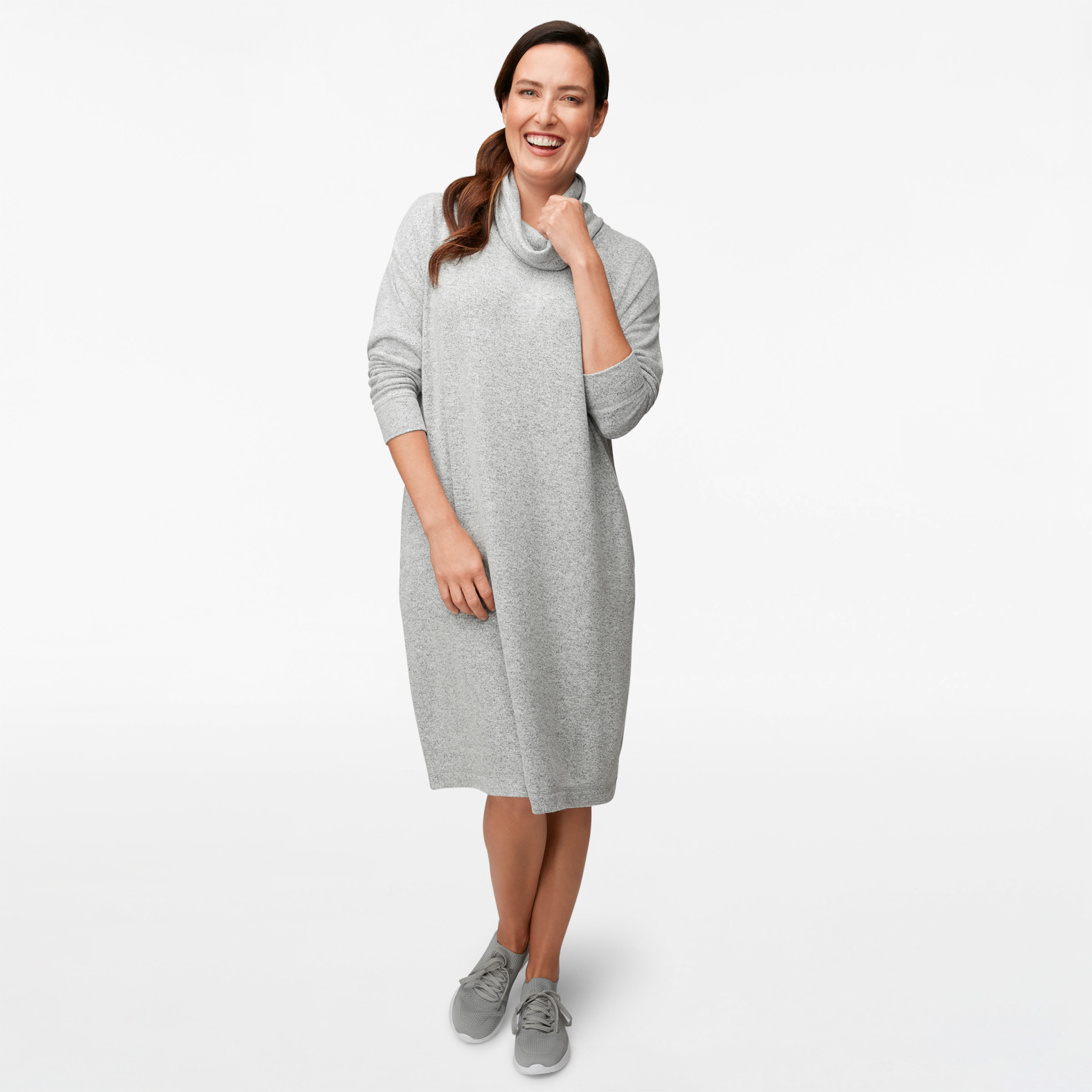 Cozy Lounge Cowl Neck Dress