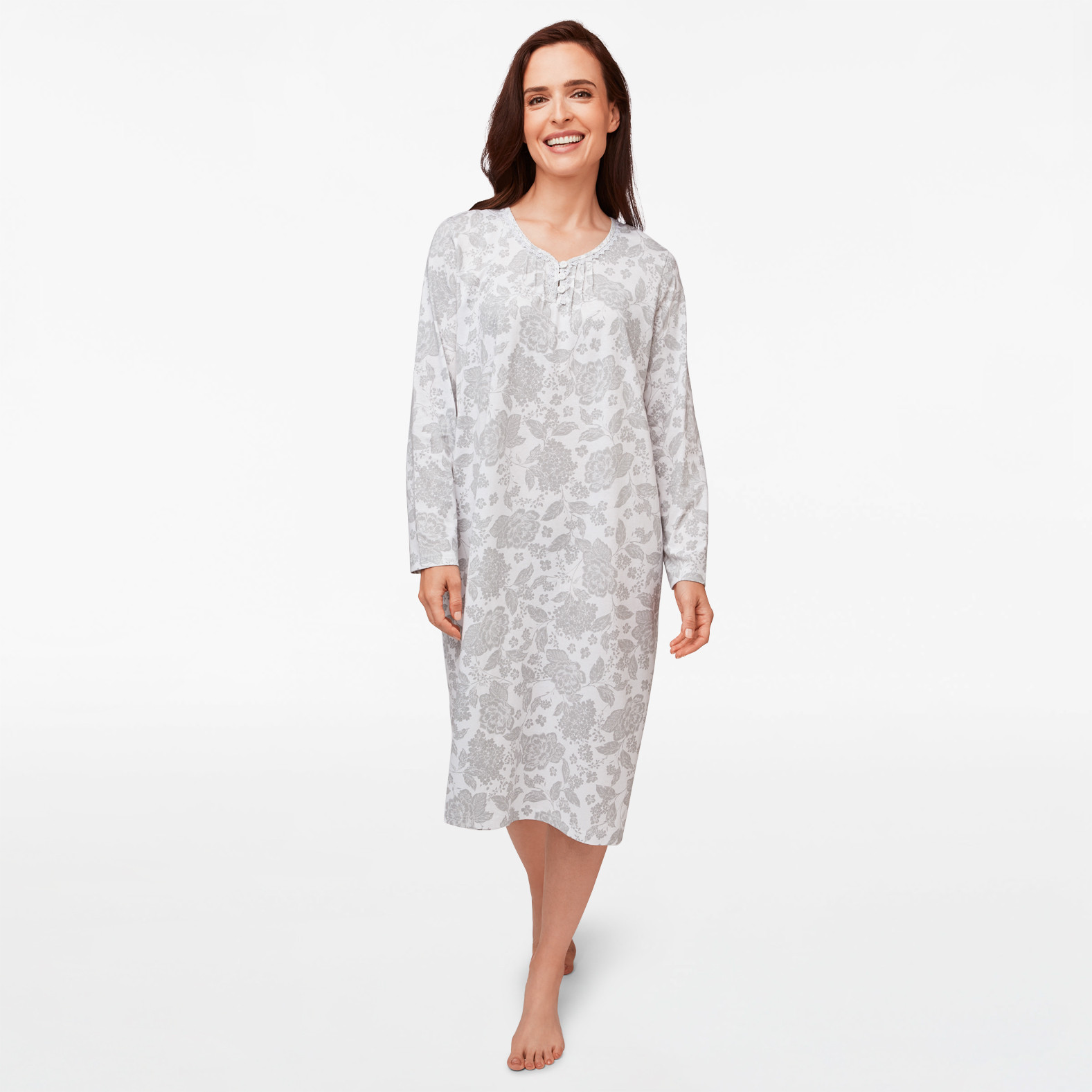 Floral Print Pin Tuck Nightshirt