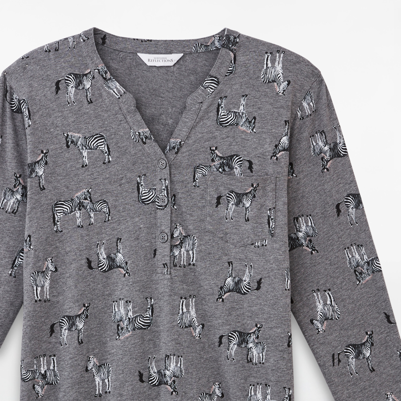 Zebra Print Drop Sleeve Nightshirt