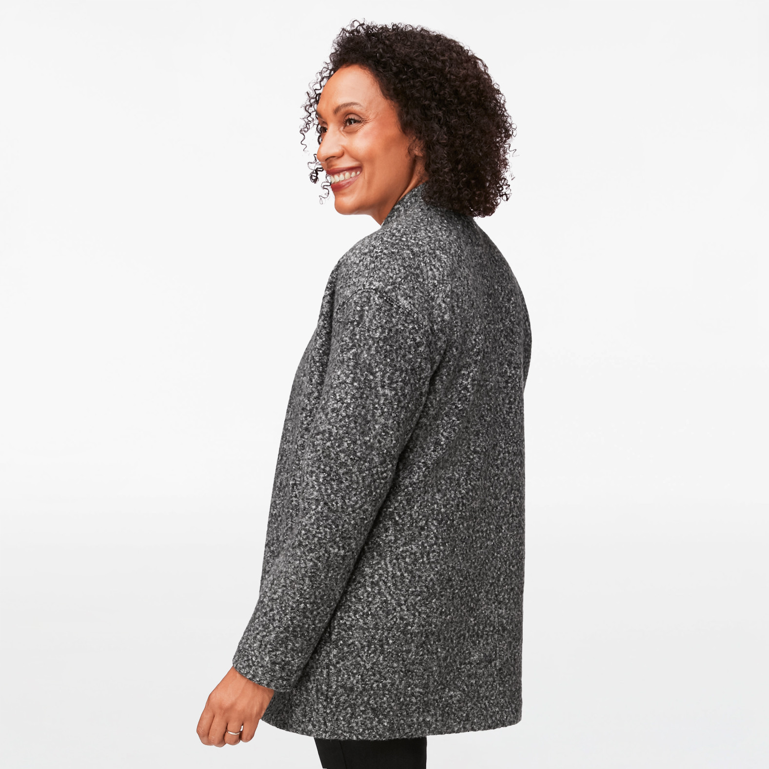 Long Boucle Shirt Jacket