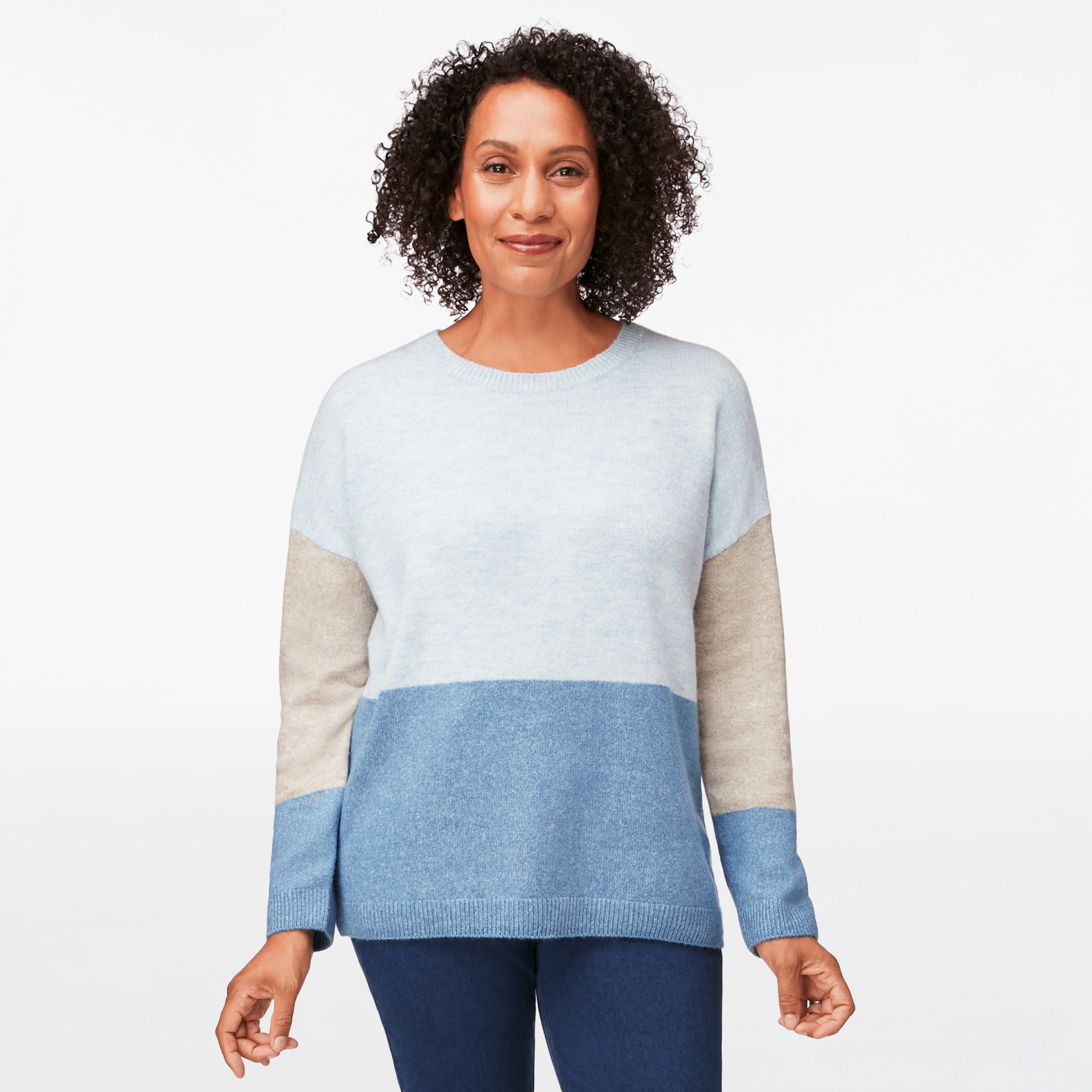 Plush Knit Colour Block Sweater