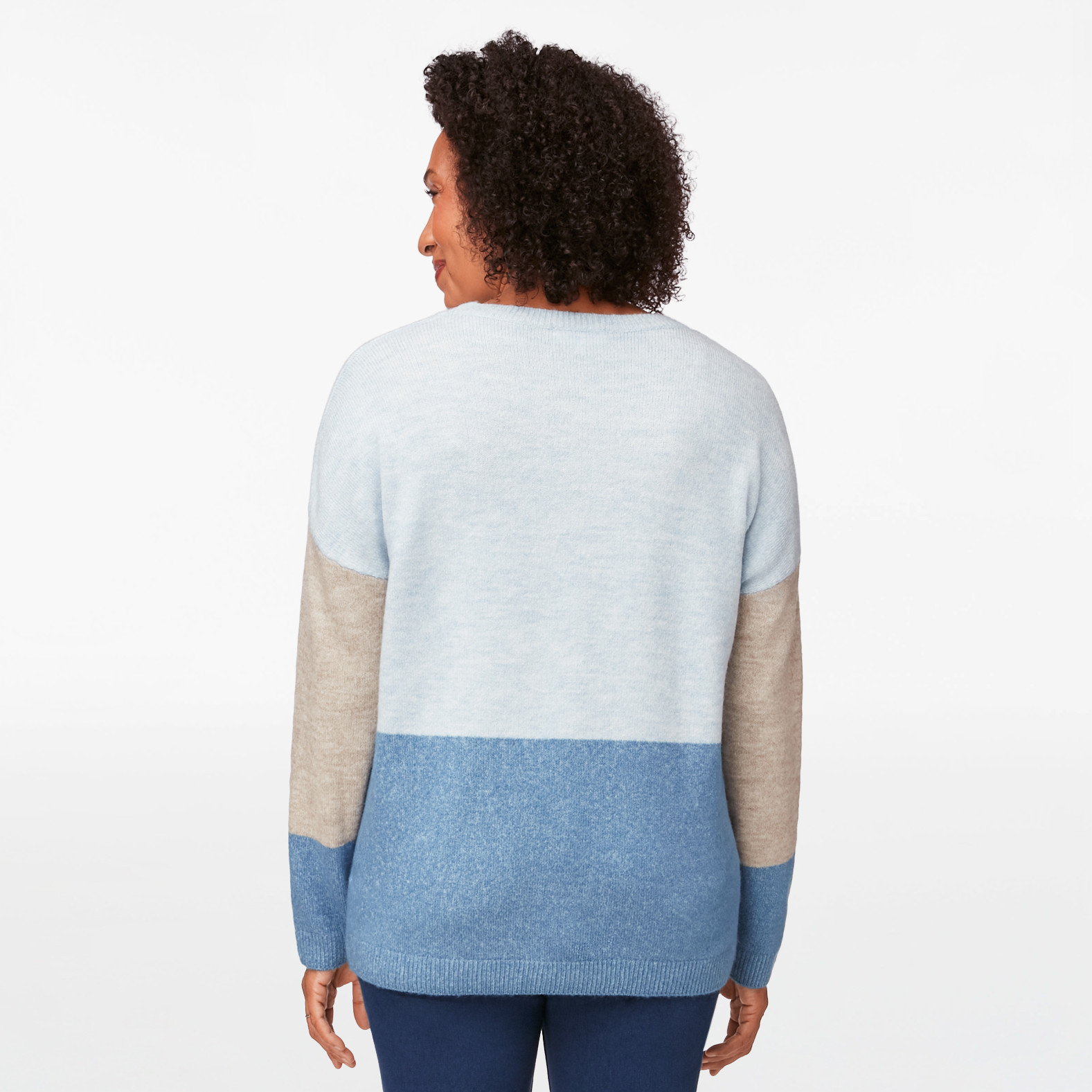 Plush Knit Colour Block Sweater