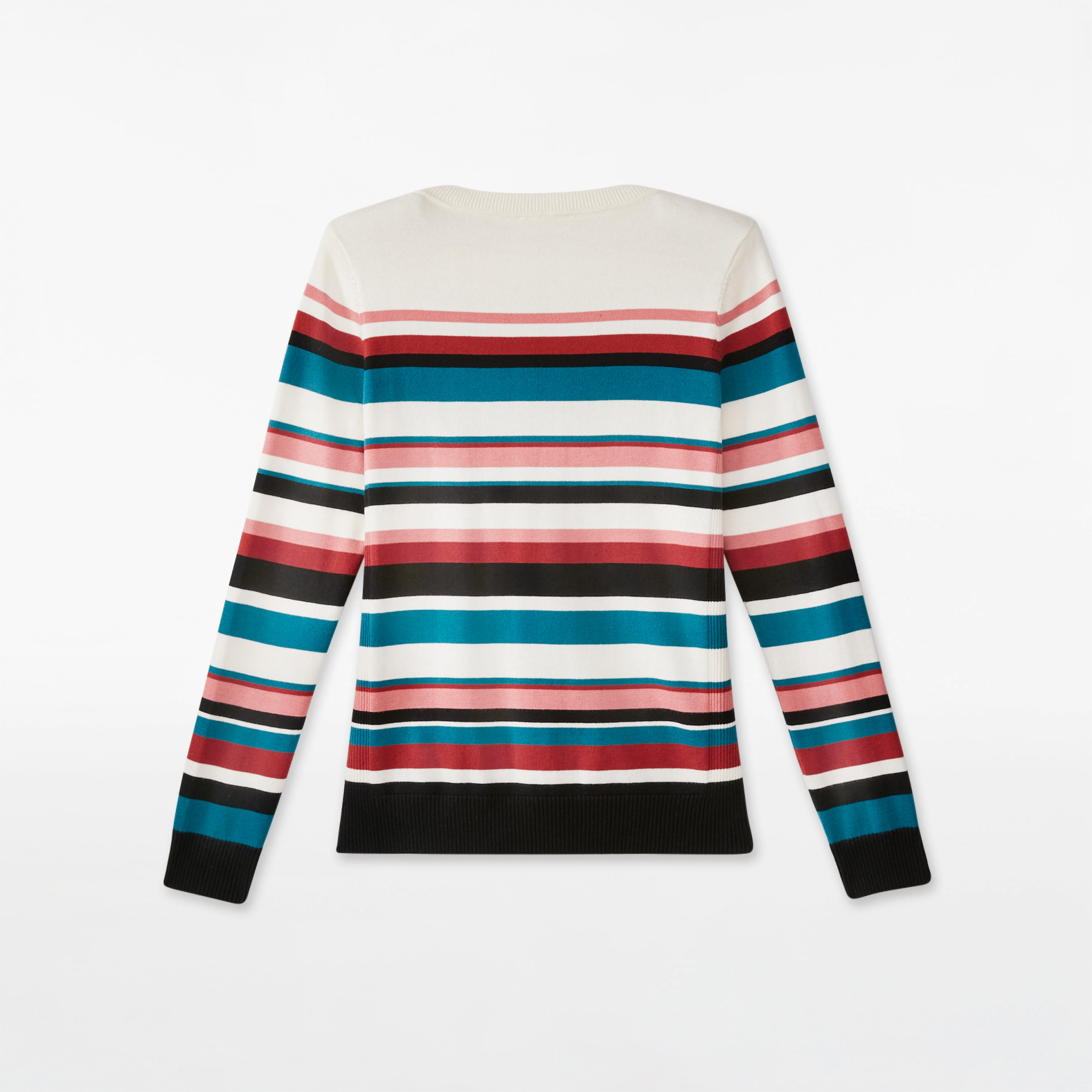 Crewneck Colour Block Striped Sweater