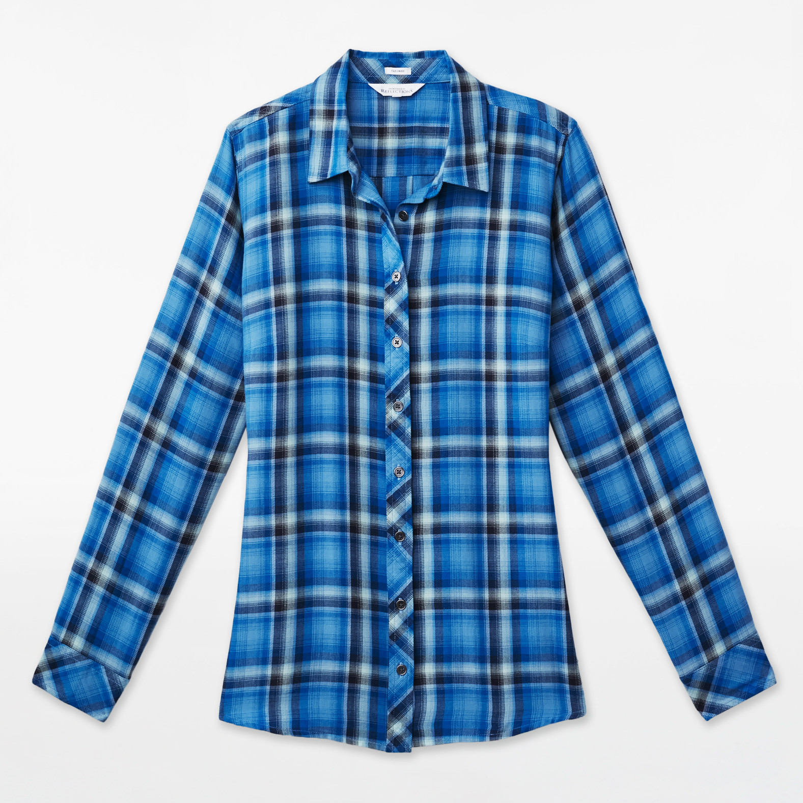Relaxed Fit Plaid Shirt - Cloudy Blue
