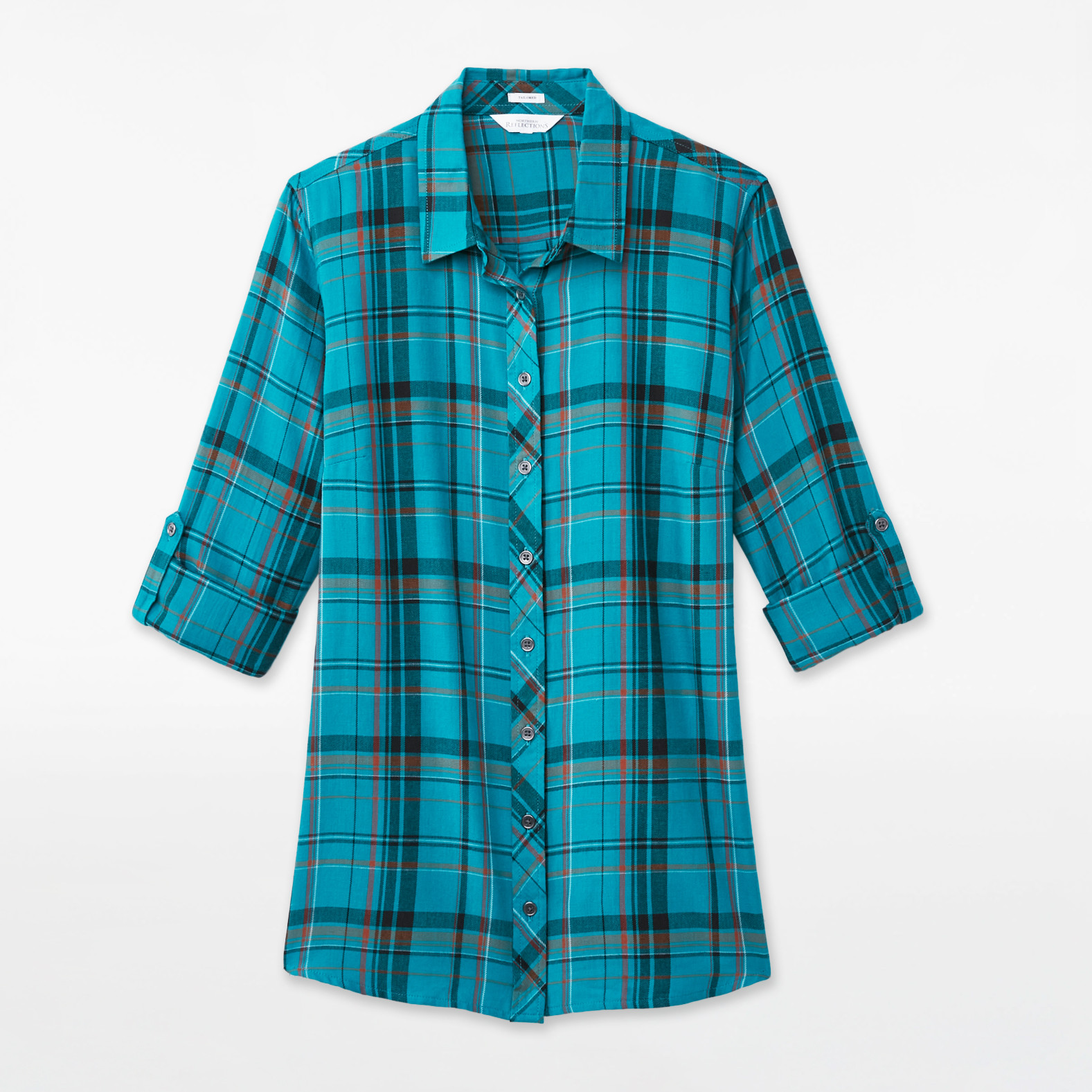 Relaxed Fit Plaid Shirt - Mallard Blue