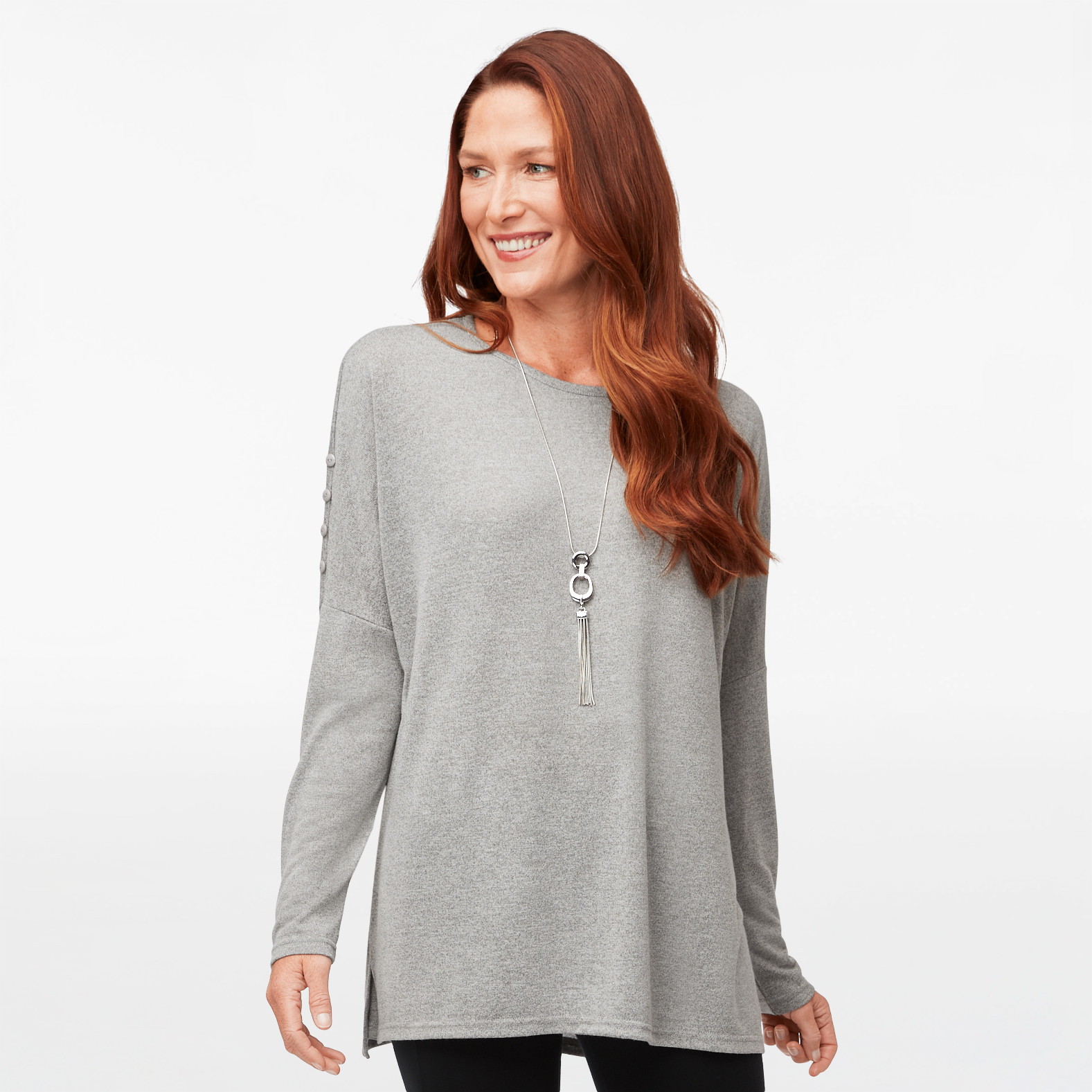 High-Low Sweater Knit Tunic Top