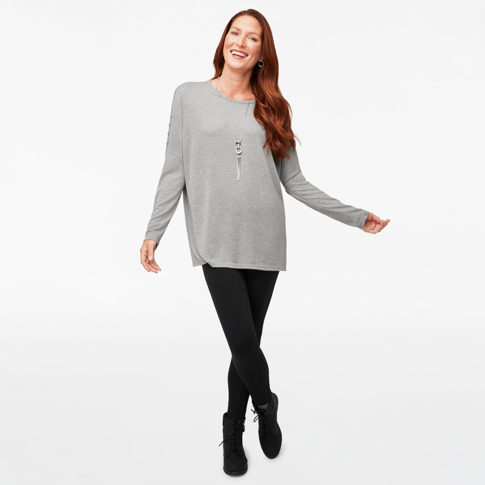 High-Low Sweater Knit Tunic Top