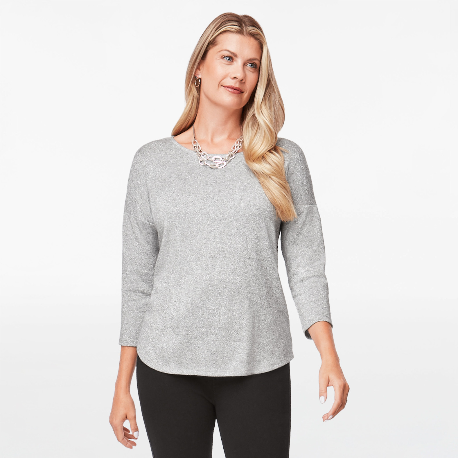 Lurex Sweater Knit Top