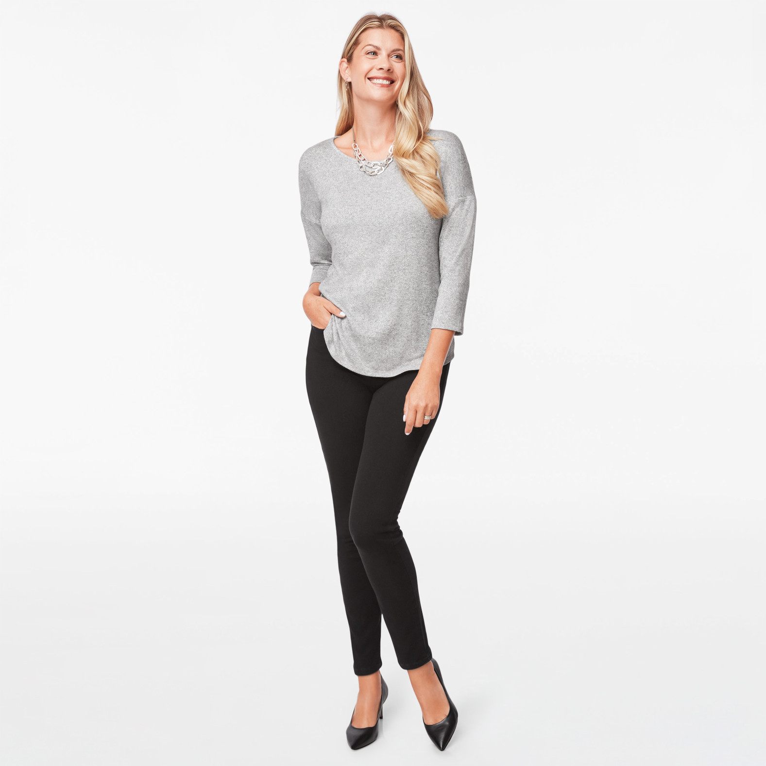 Lurex Sweater Knit Top