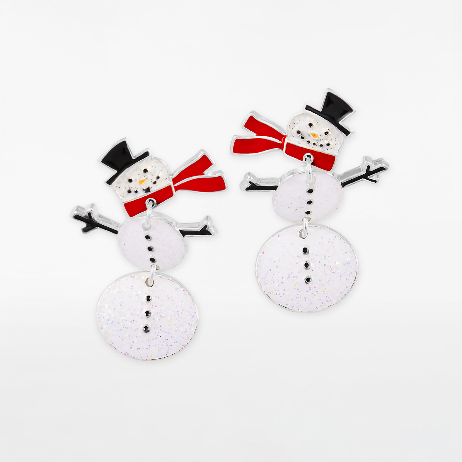 Festive Dangling Snowman Earrings
